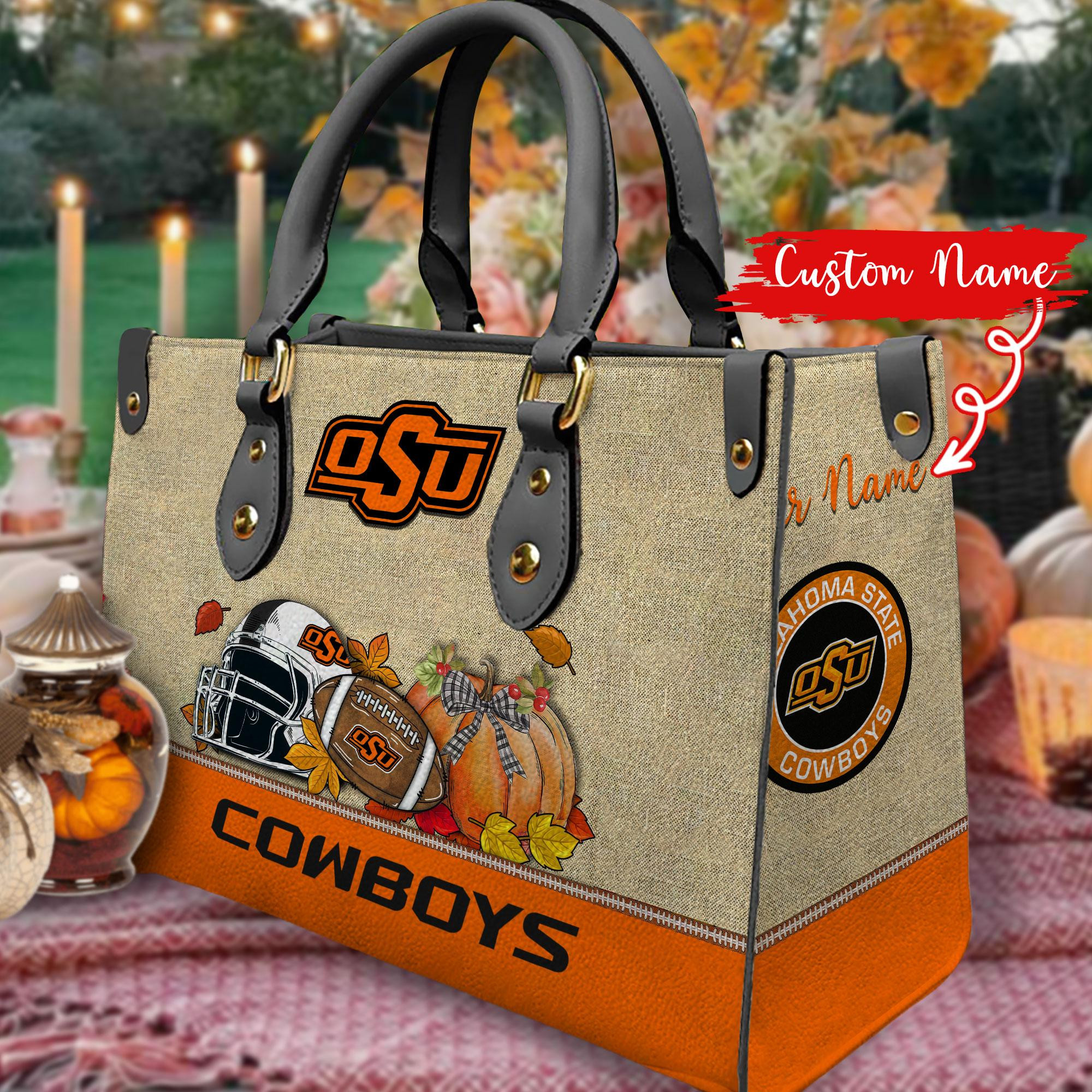 Oklahoma State Cowboys Autumn Women Leather Hand Bag - Image 2