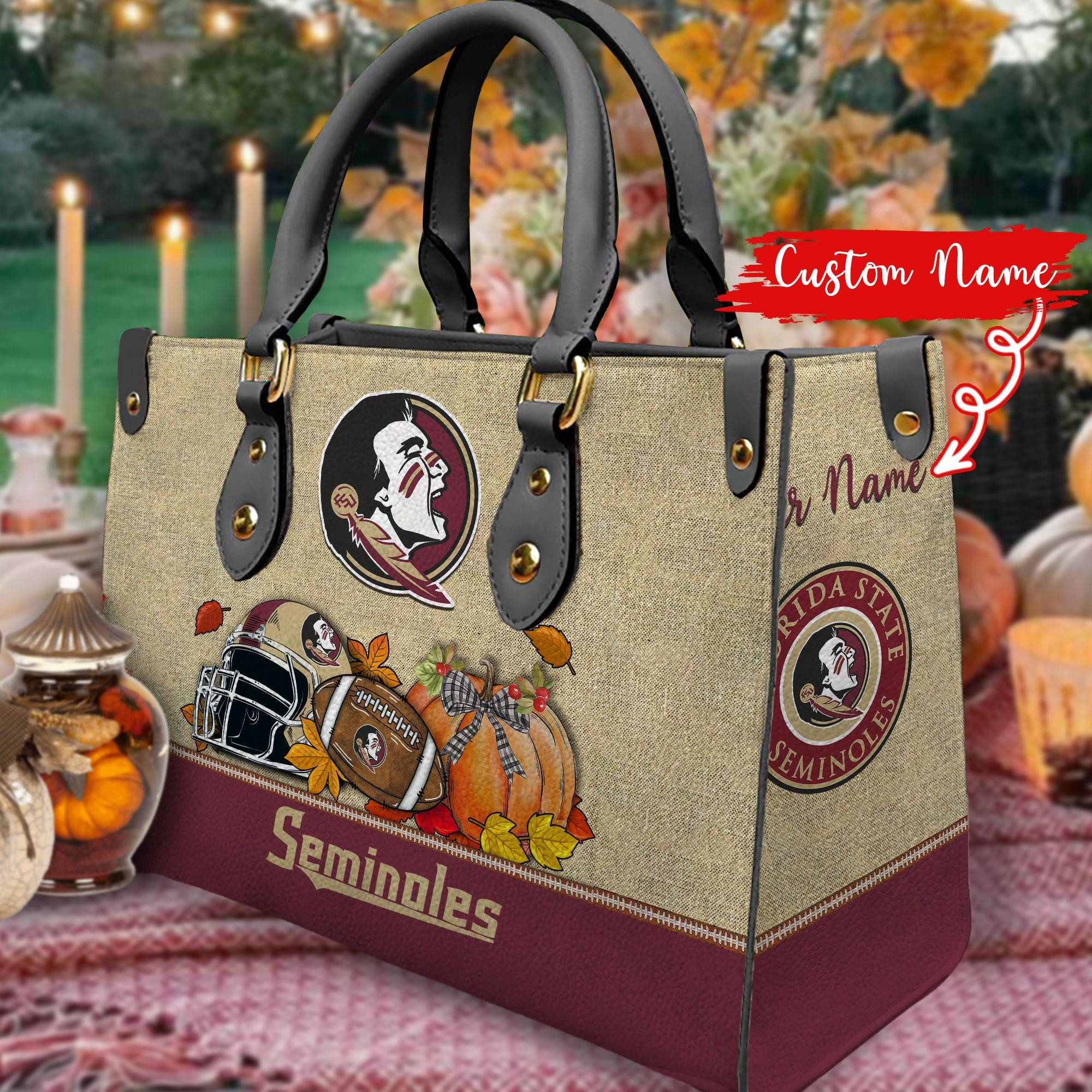 Florida State Seminoles Autumn Women Leather Hand Bag - Image 2
