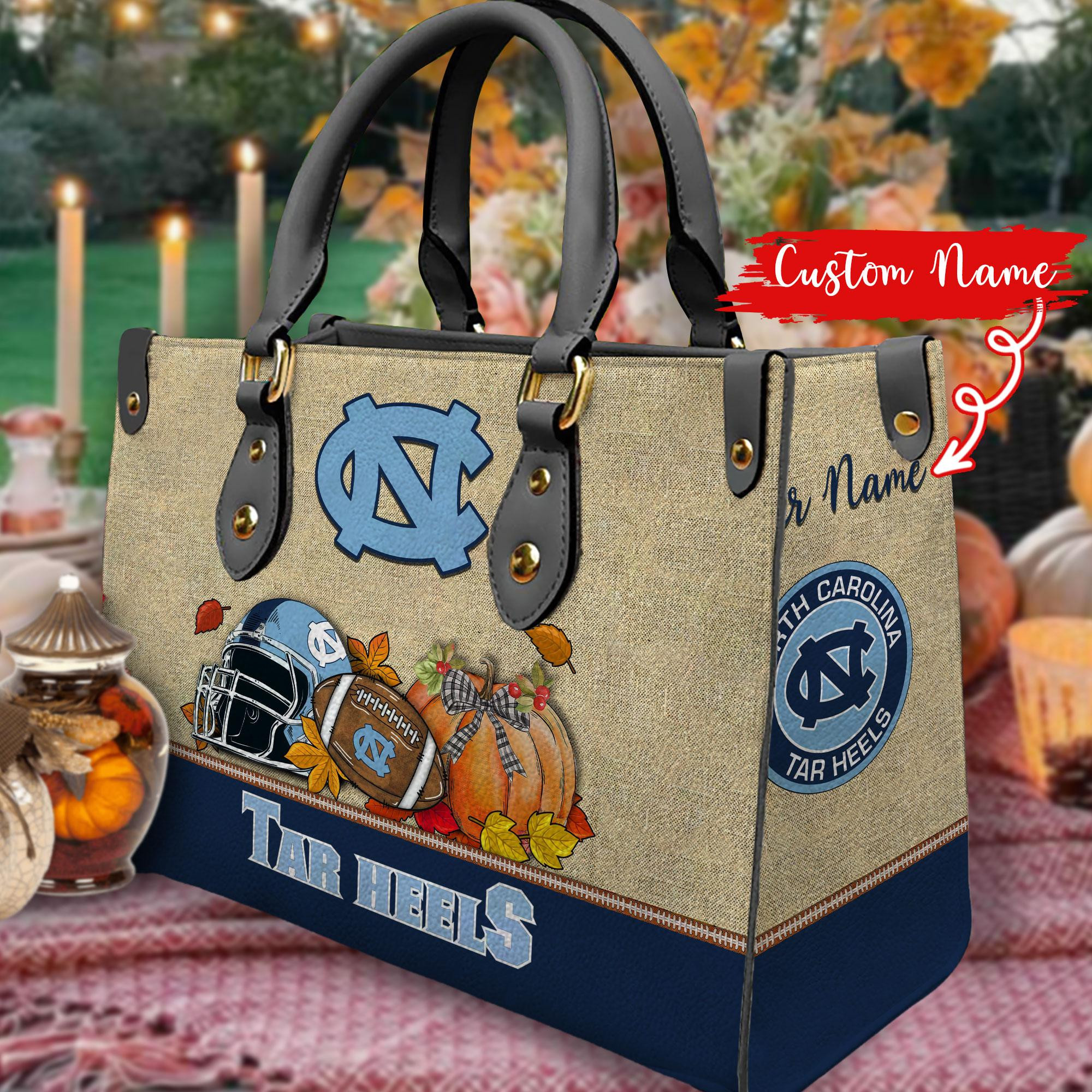 North Carolina Tar Heels Autumn Women Leather Hand Bag - Image 2