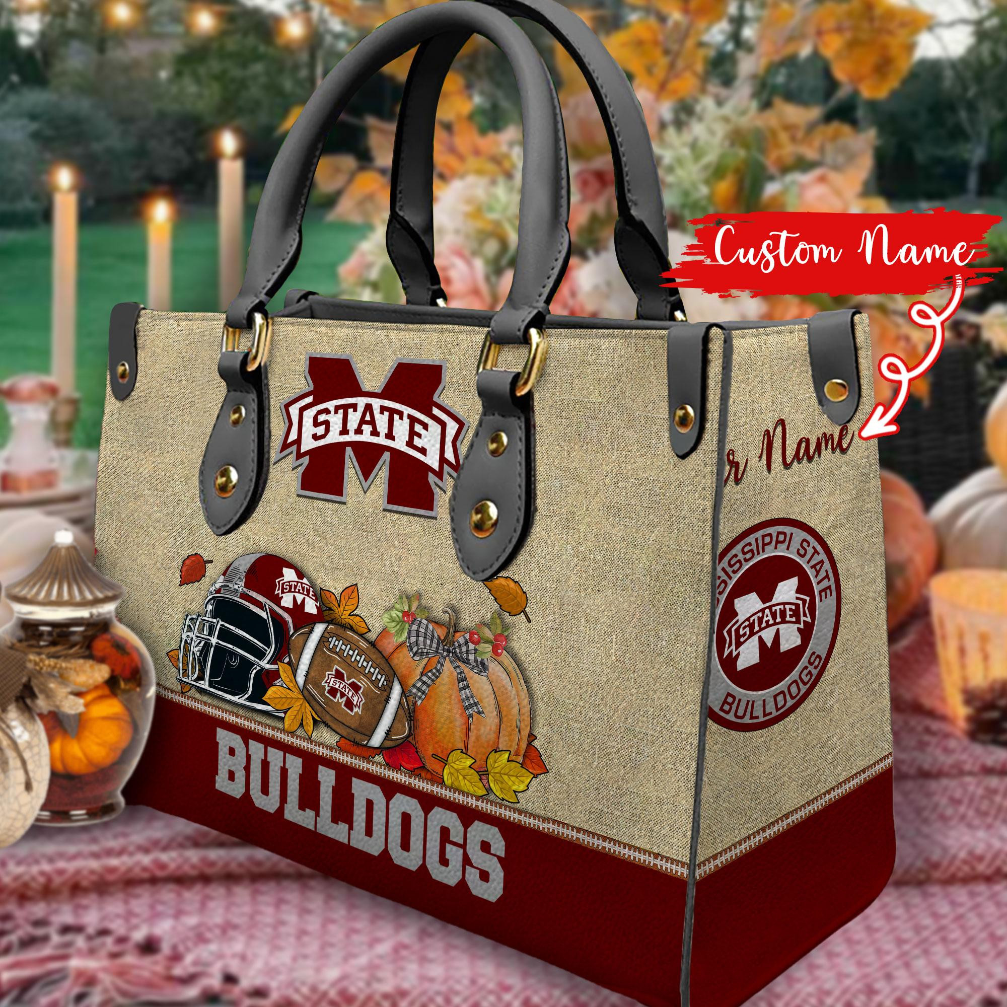 Mississippi State Bulldogs Autumn Women Leather Hand Bag - Image 2