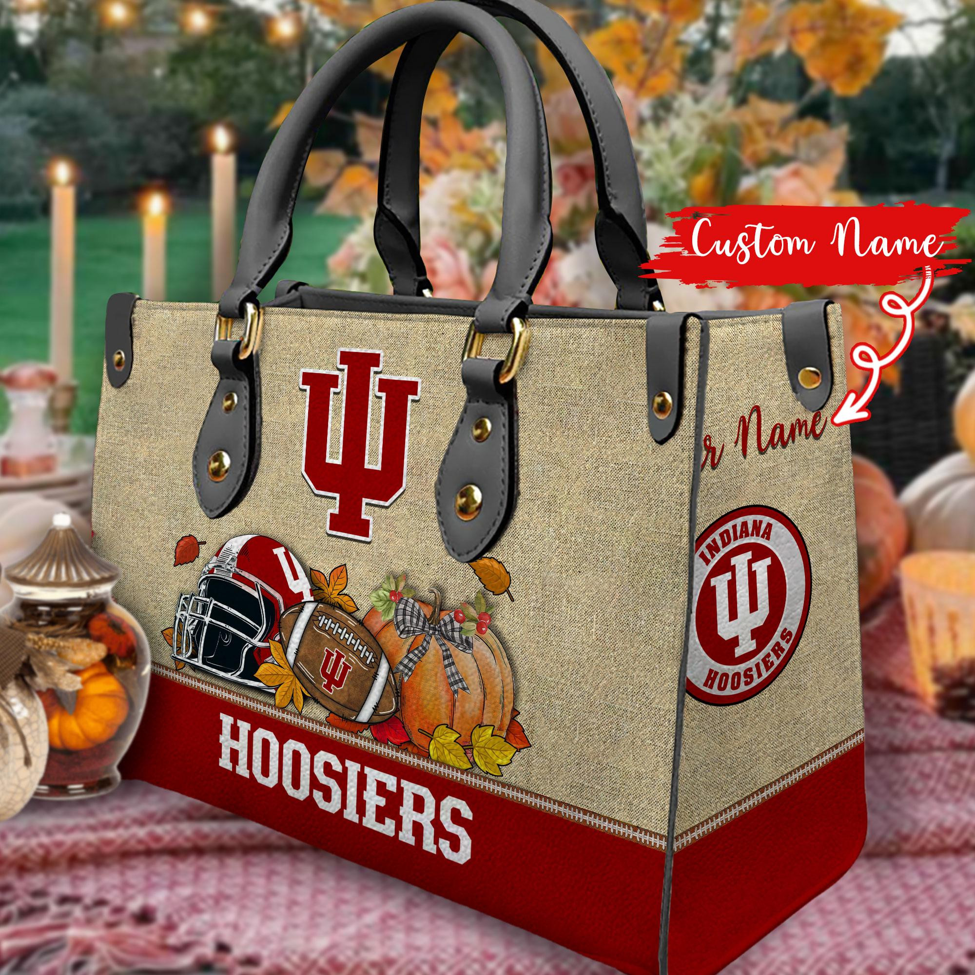 Indiana Hoosiers Autumn Women Leather Hand Bag - Image 2