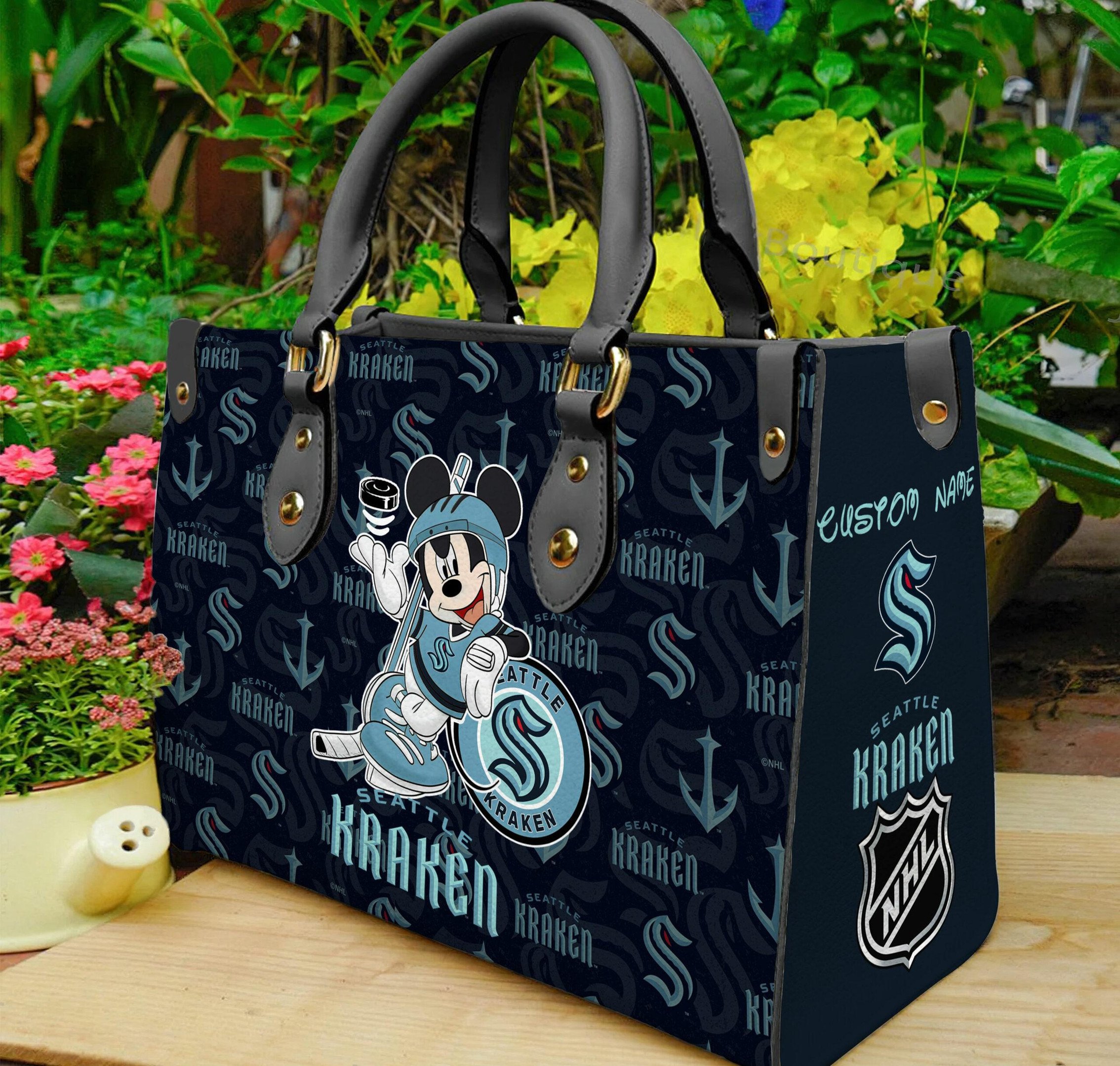 Seattle Kraken Mickey Women Leather Hand Bag - Image 2