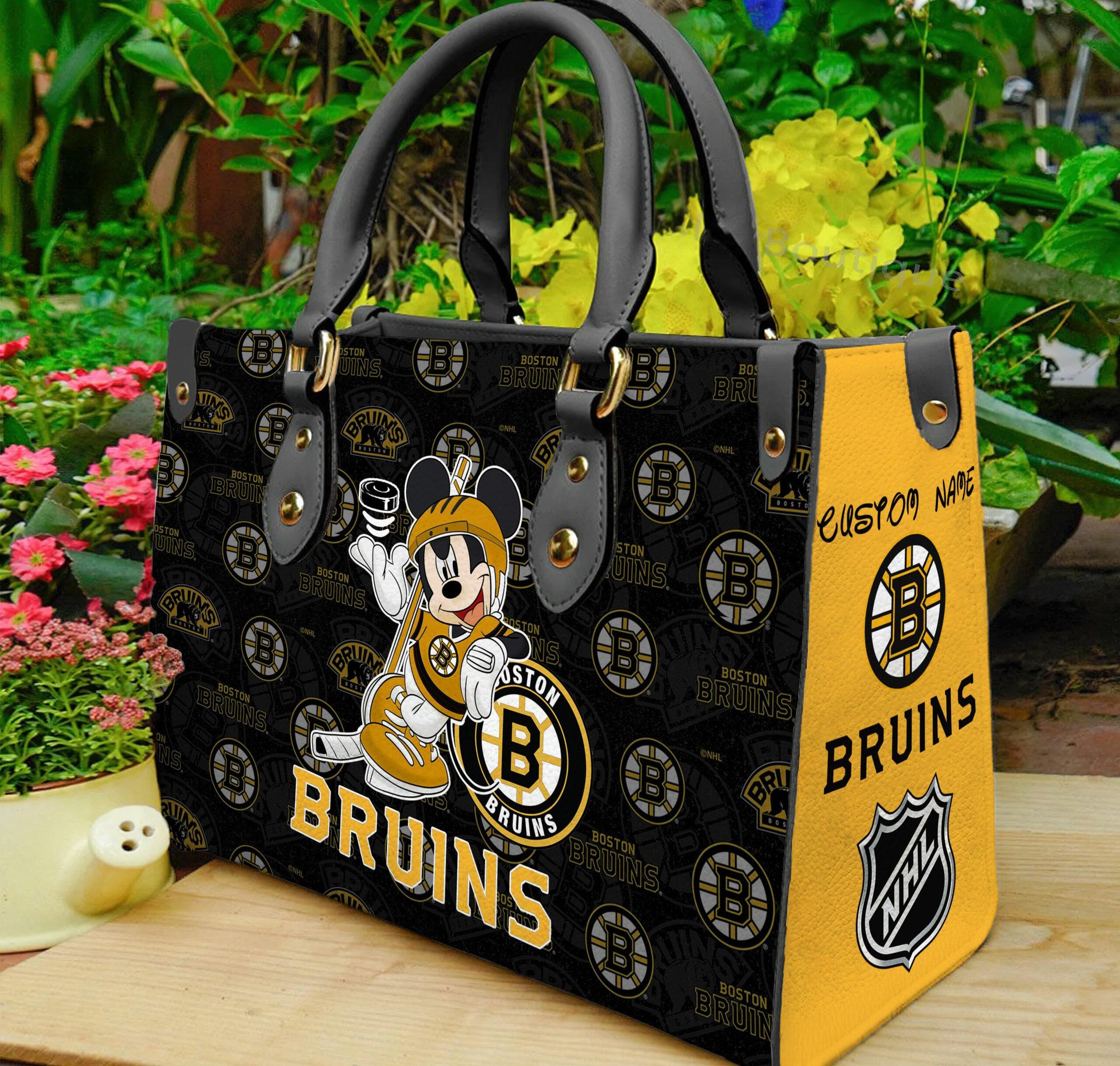Boston Bruins Mickey Women Leather Hand Bag - Image 2
