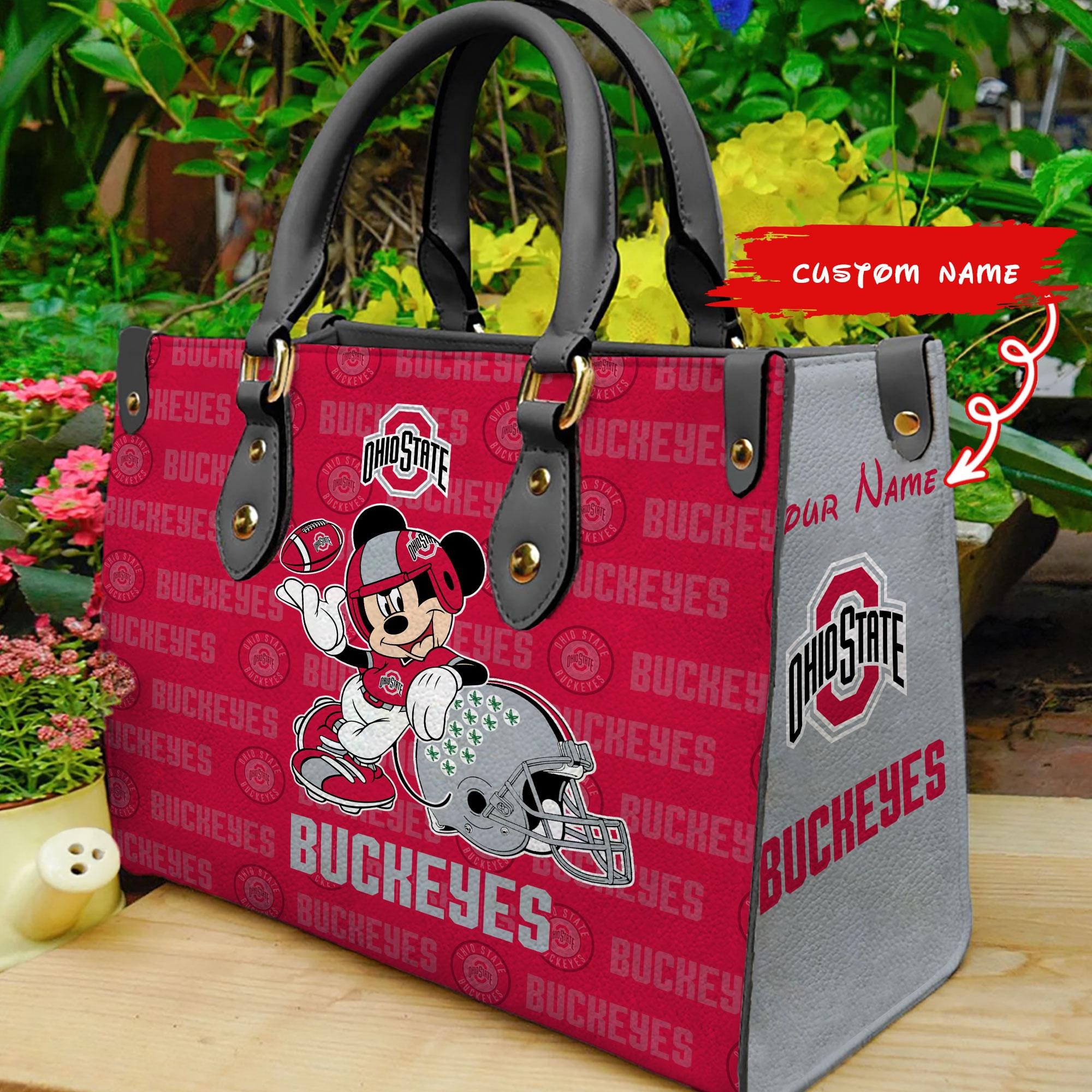 Ohio State Buckeyes Mickey Women Leather Hand Bag - Image 2
