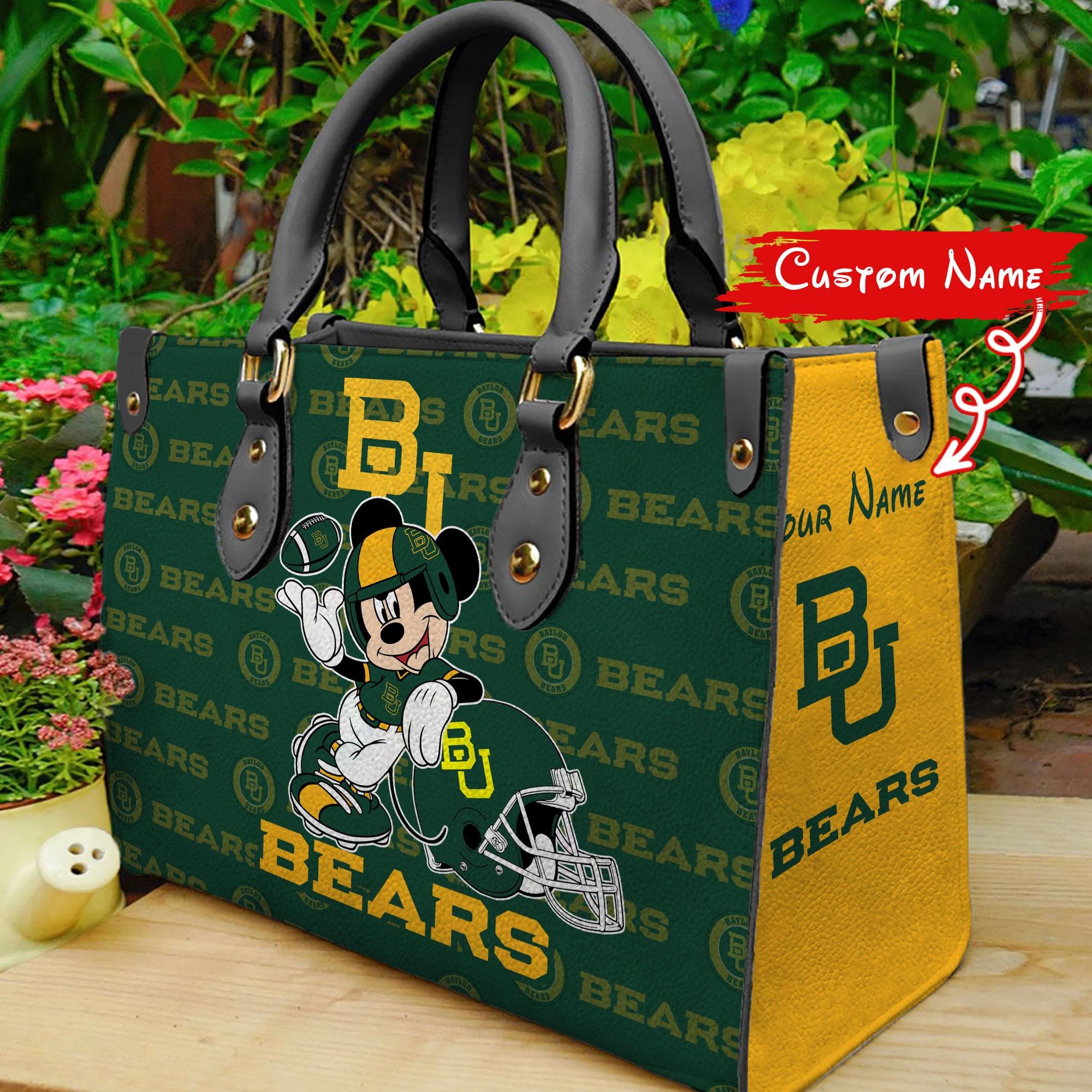 P Baylor Bears Mickey Women Leather Hand Bag - Image 2
