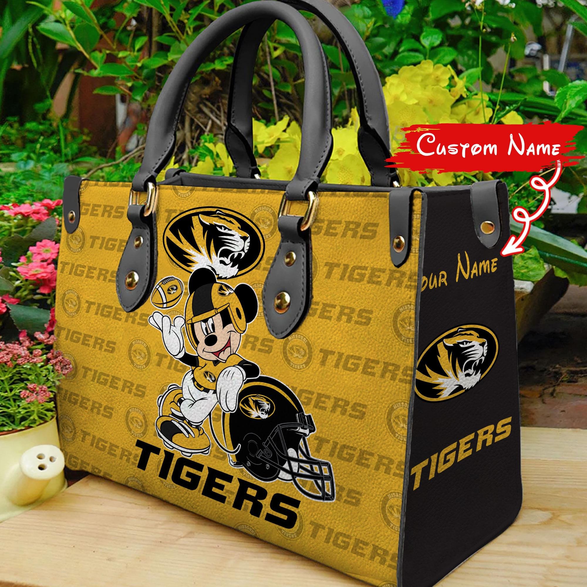 P Missouri Tigers Mickey Women Leather Hand Bag - Image 2