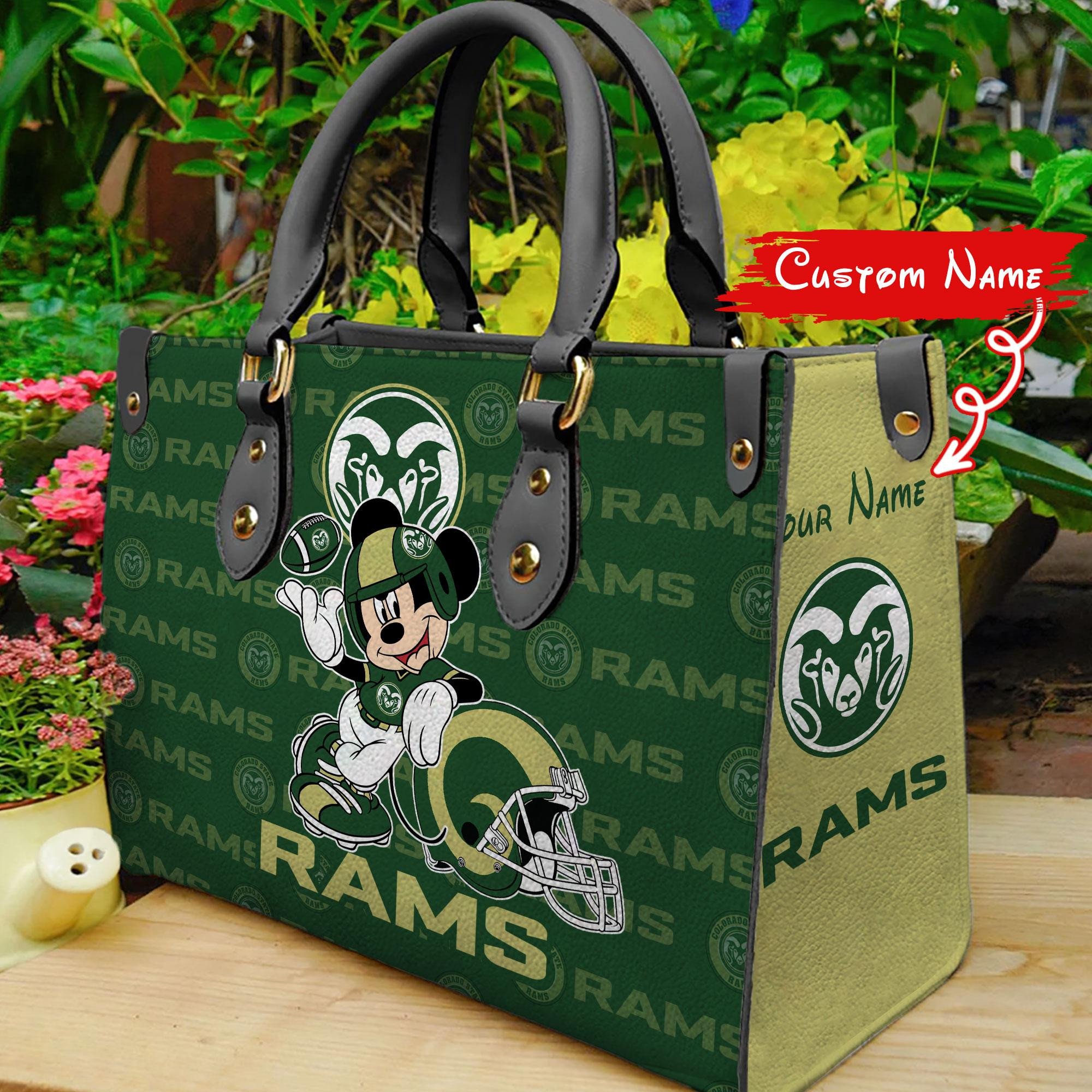 P Colorado State Rams Mickey Women Leather Hand Bag - Image 2