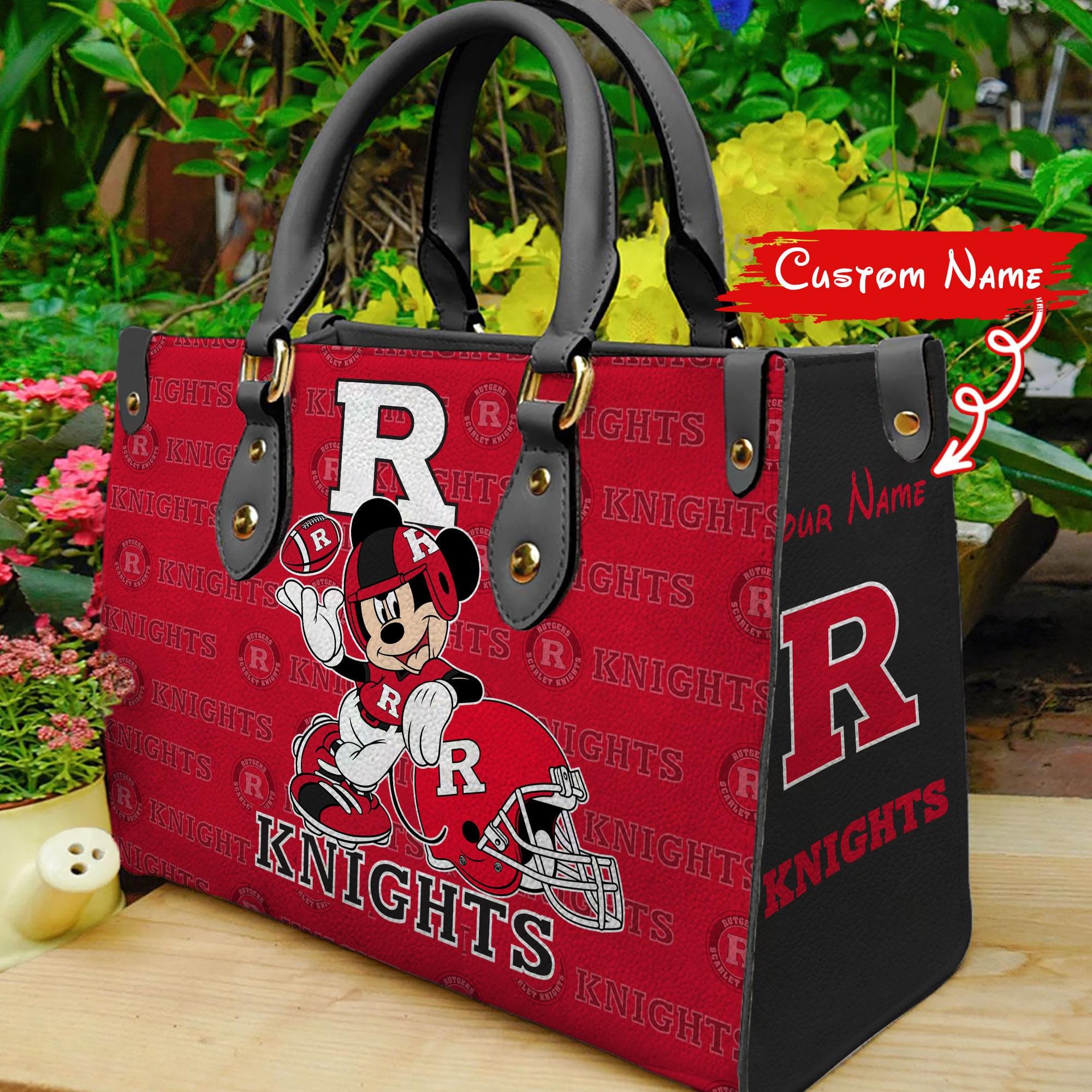 P Rutgers Scarlet Knights Mickey Women Leather Hand Bag - Image 2