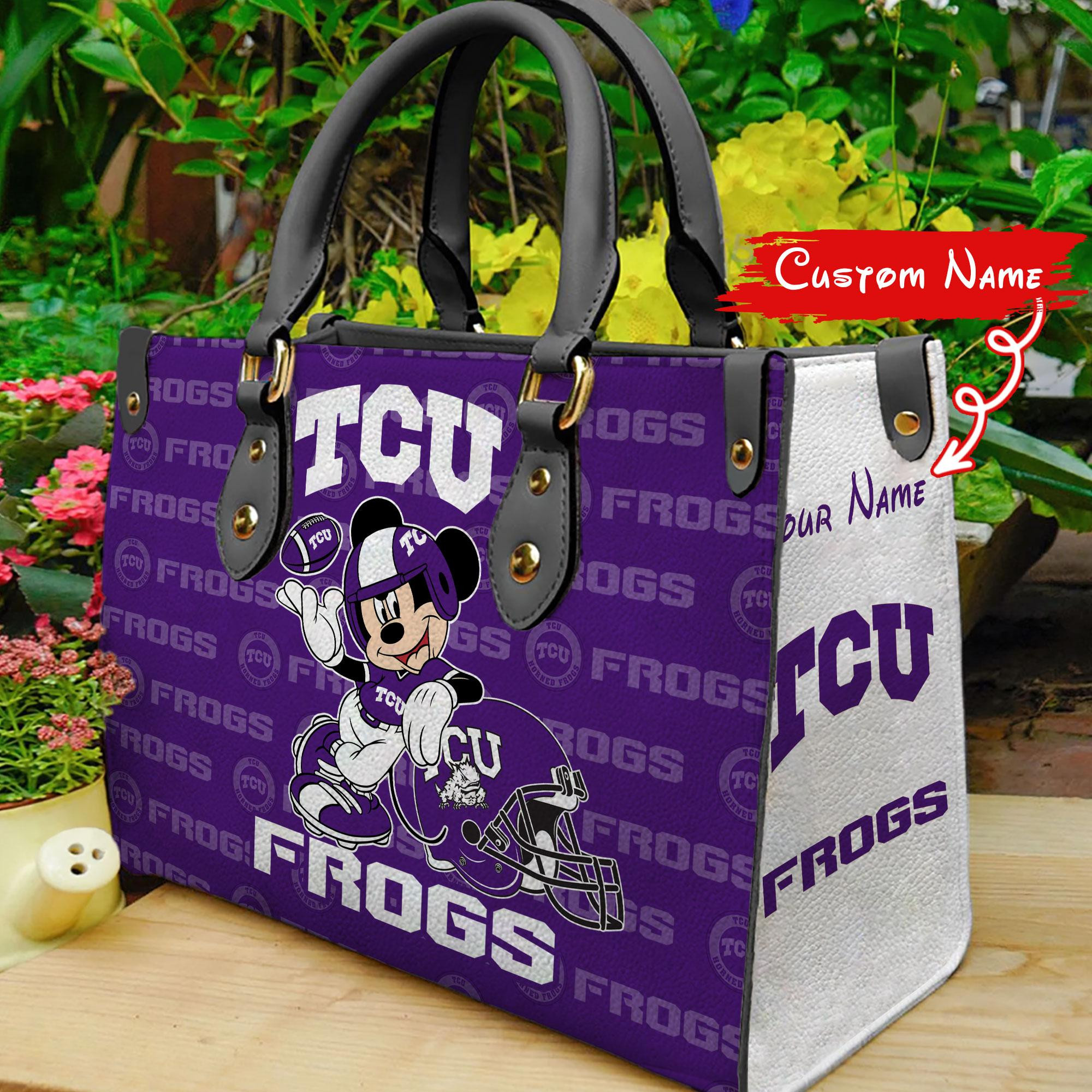 TCU Horned Frogs Mickey Women Leather Hand Bag - Image 2