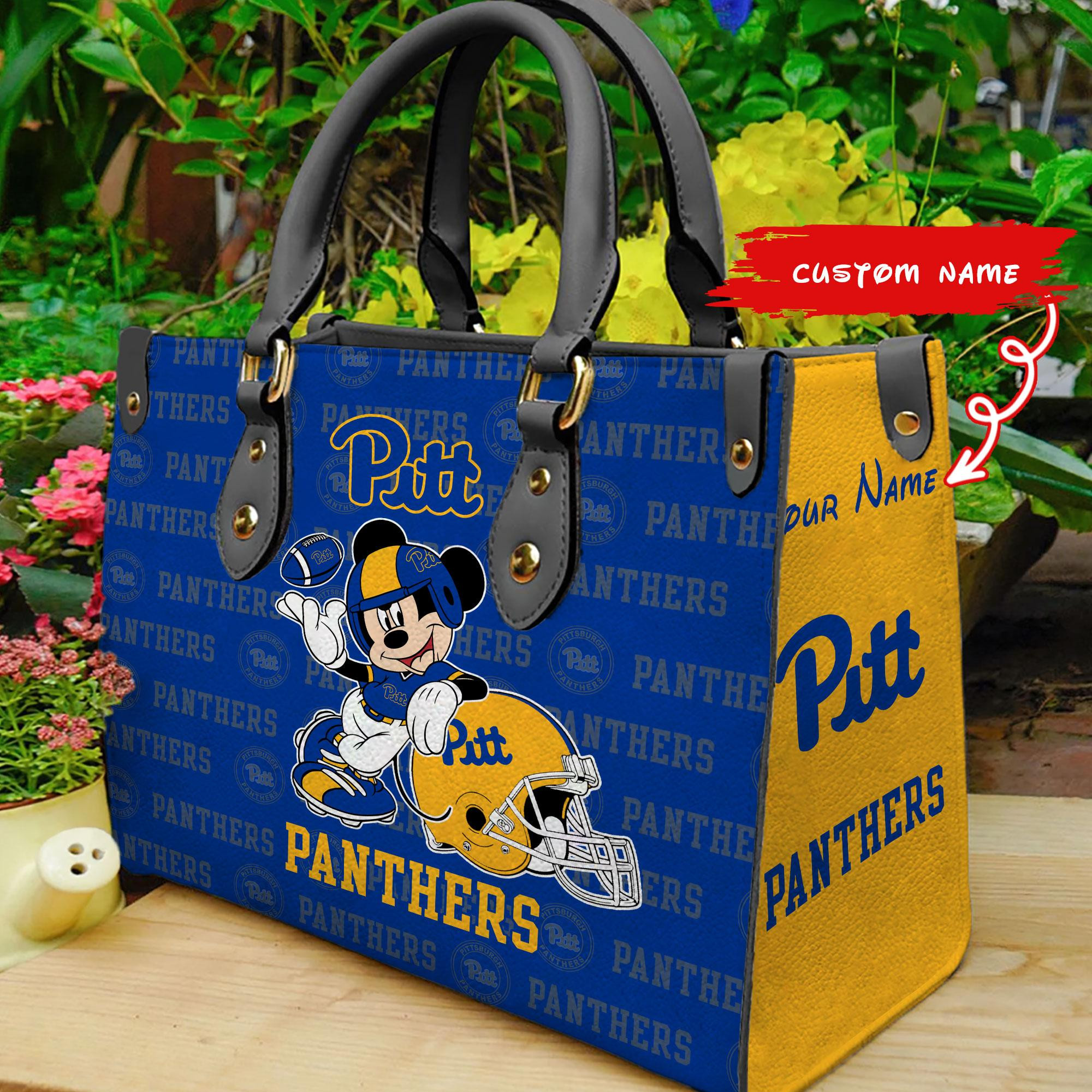 Pittsburgh Panthers Mickey Women Leather Hand Bag - Image 2