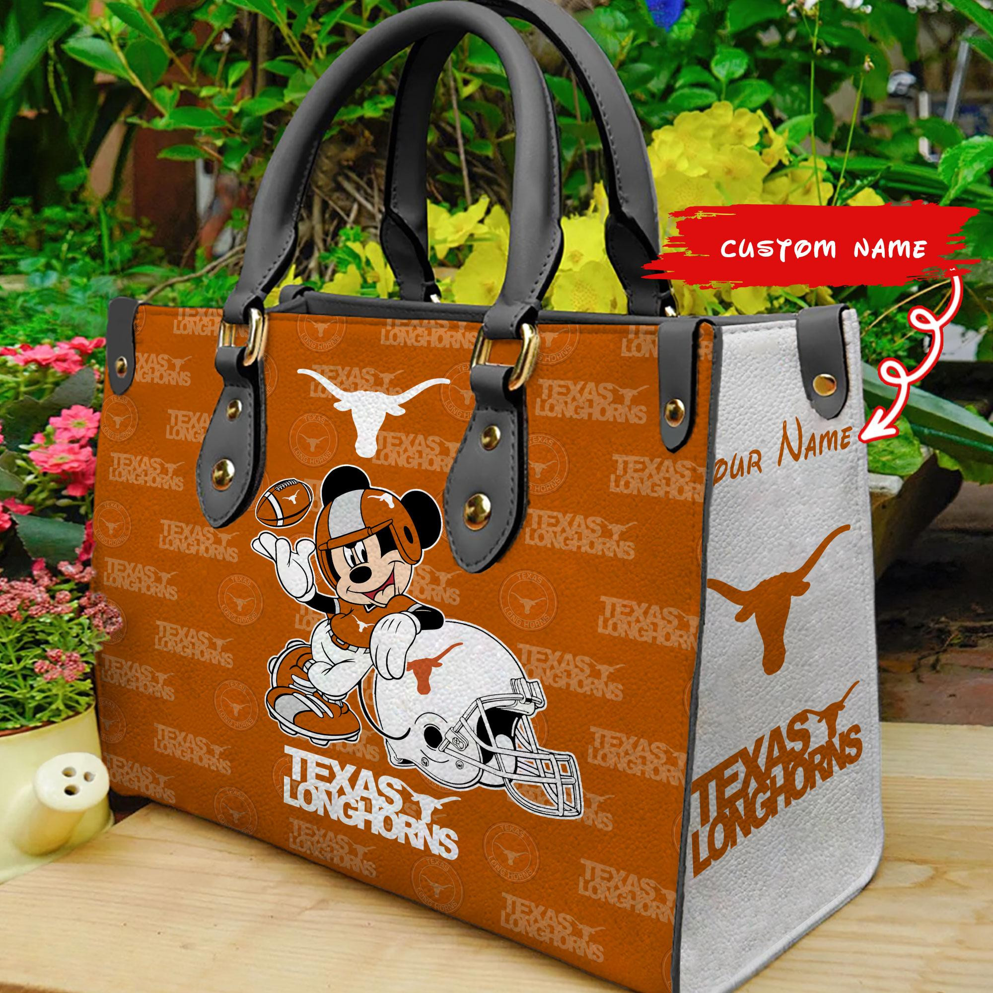Texas Longhorns Mickey Women Leather Hand Bag - Image 2