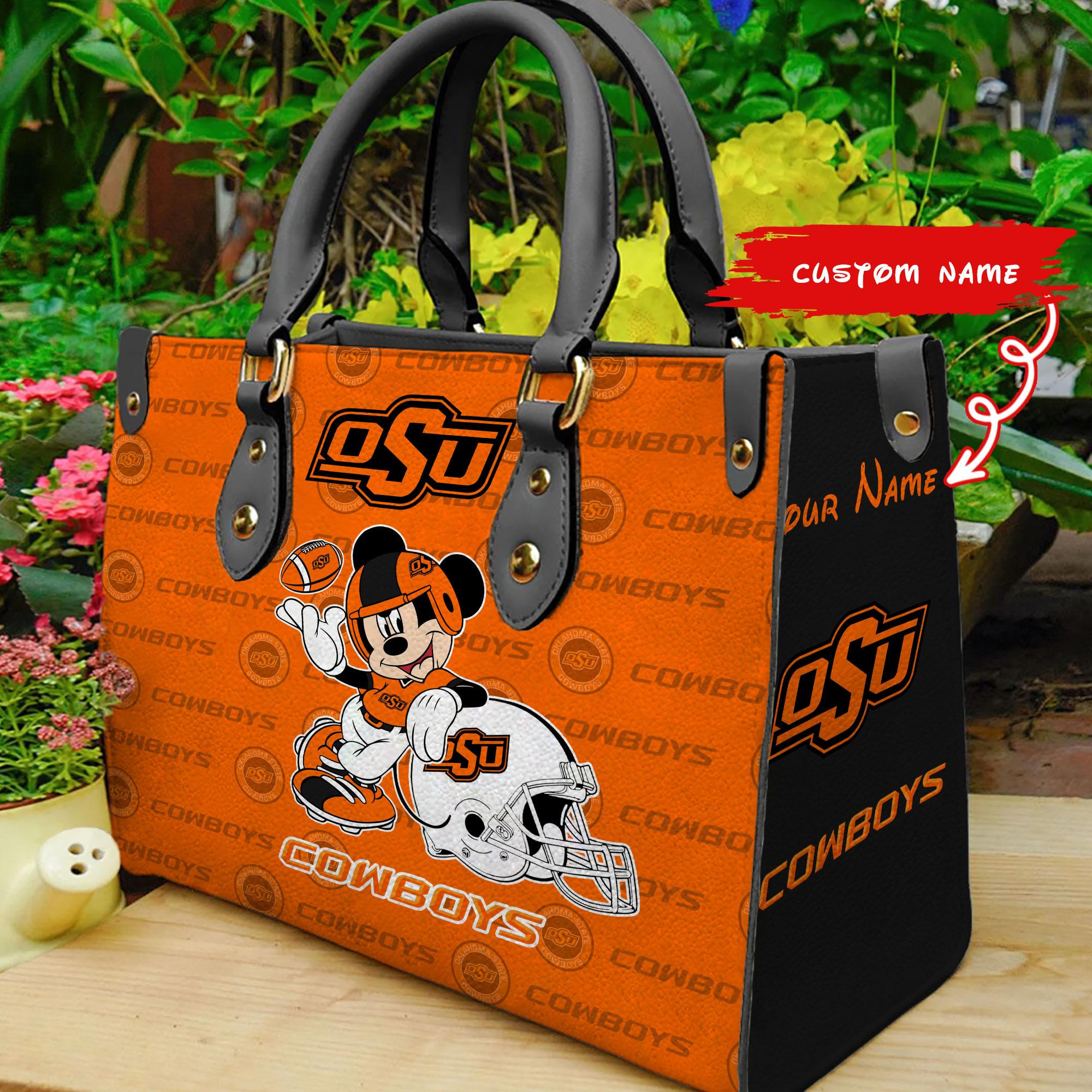 Oklahoma State Cowboys Mickey Women Leather Hand Bag - Image 2