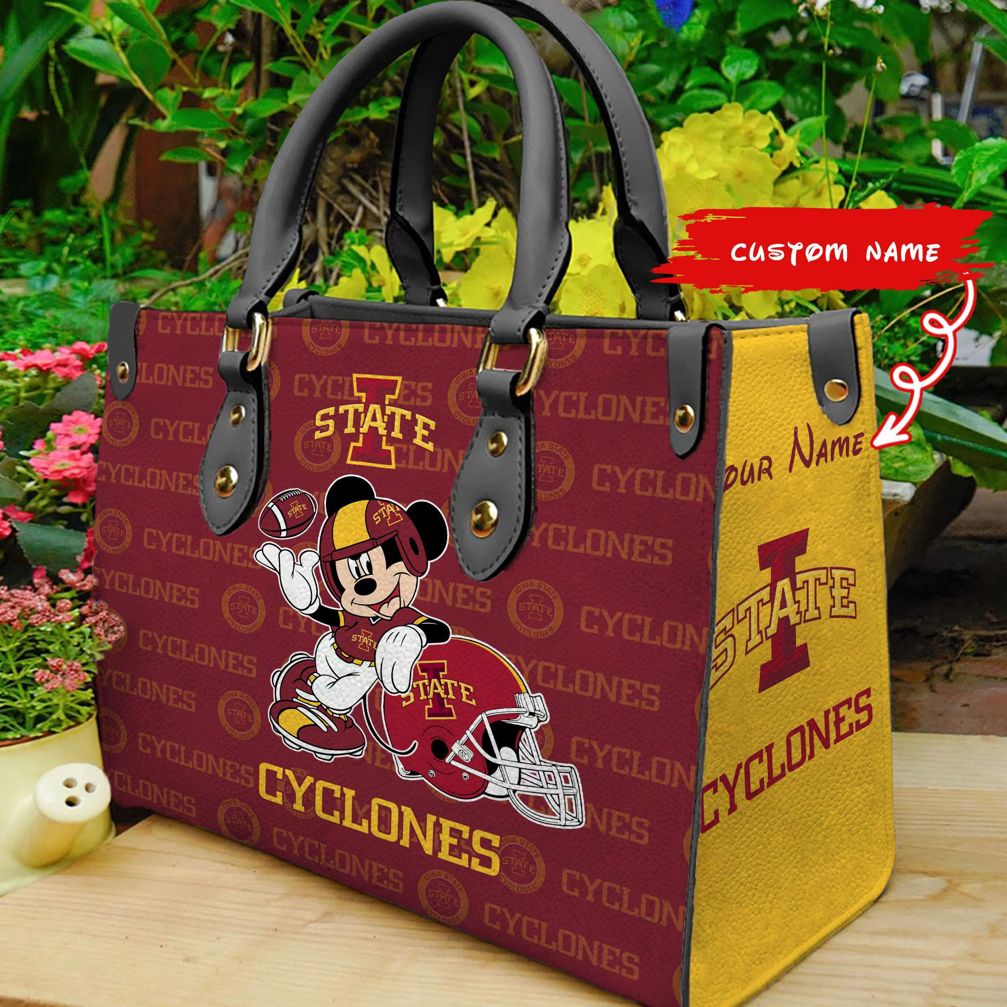 Iowa State Cyclones Mickey Women Leather Hand Bag - Image 2