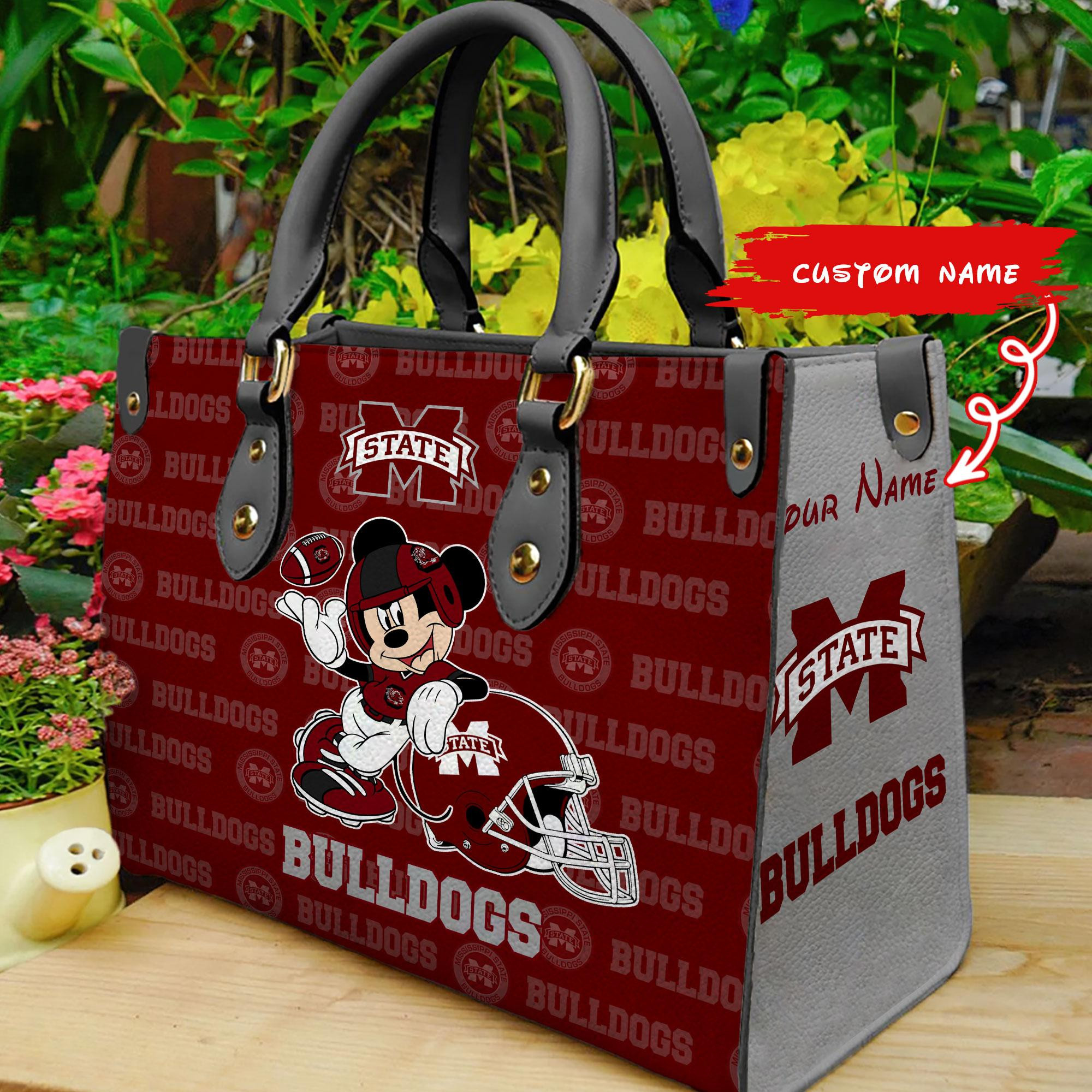 Mississippi State Bulldogs Mickey Women Leather Hand Bag - Image 2