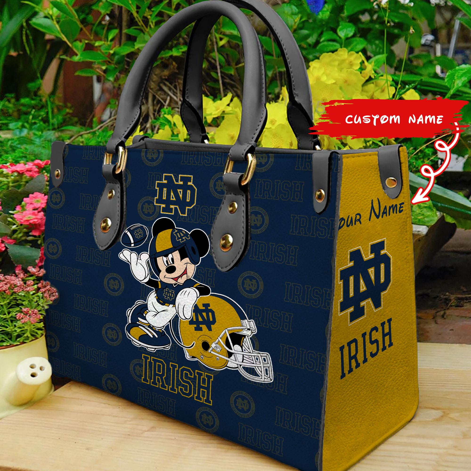 Notre Dame Fighting Irish Mickey Women Leather Hand Bag - Image 2