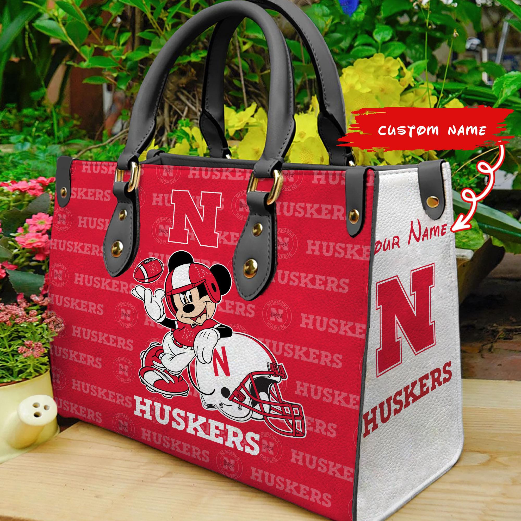 Nebraska Cornhuskers Mickey Women Leather Hand Bag - Image 2