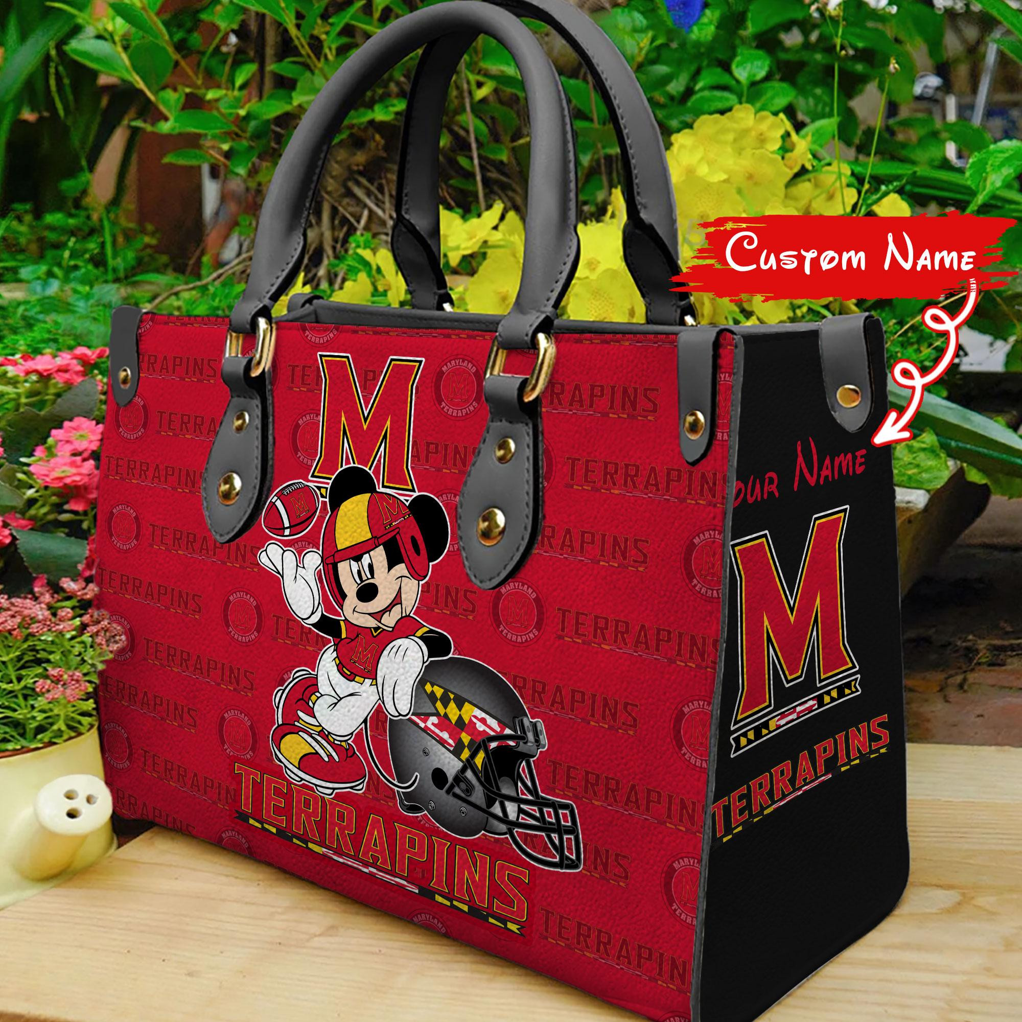 Maryland Terrapins Mickey Women Leather Hand Bag - Image 2