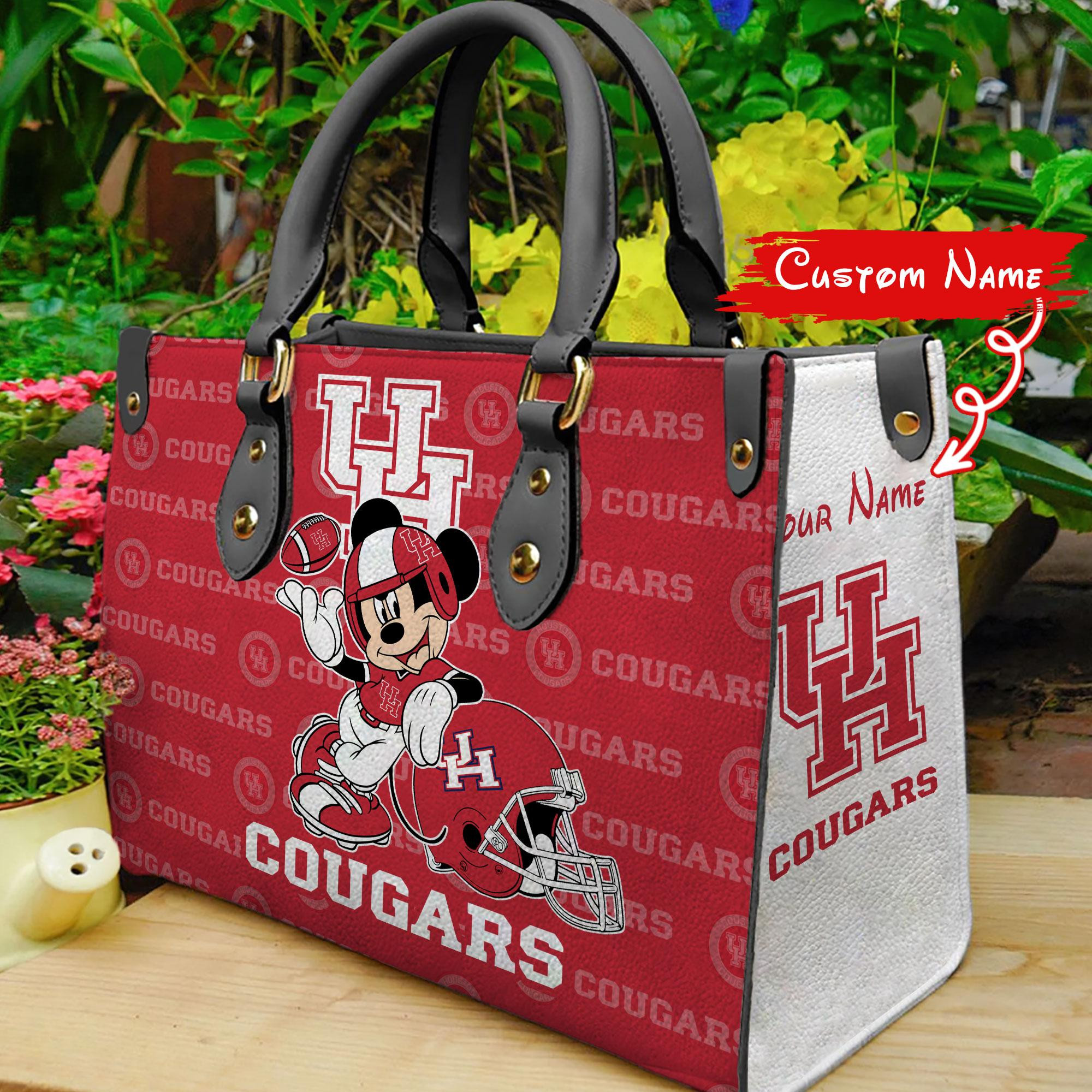 Houston Cougars Mickey Women Leather Hand Bag - Image 2
