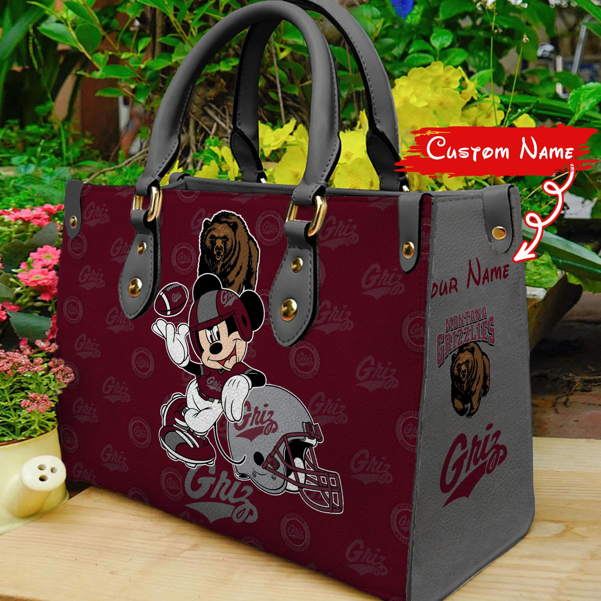 Montana Grizzlies Mickey Women Leather Hand Bag - Image 2