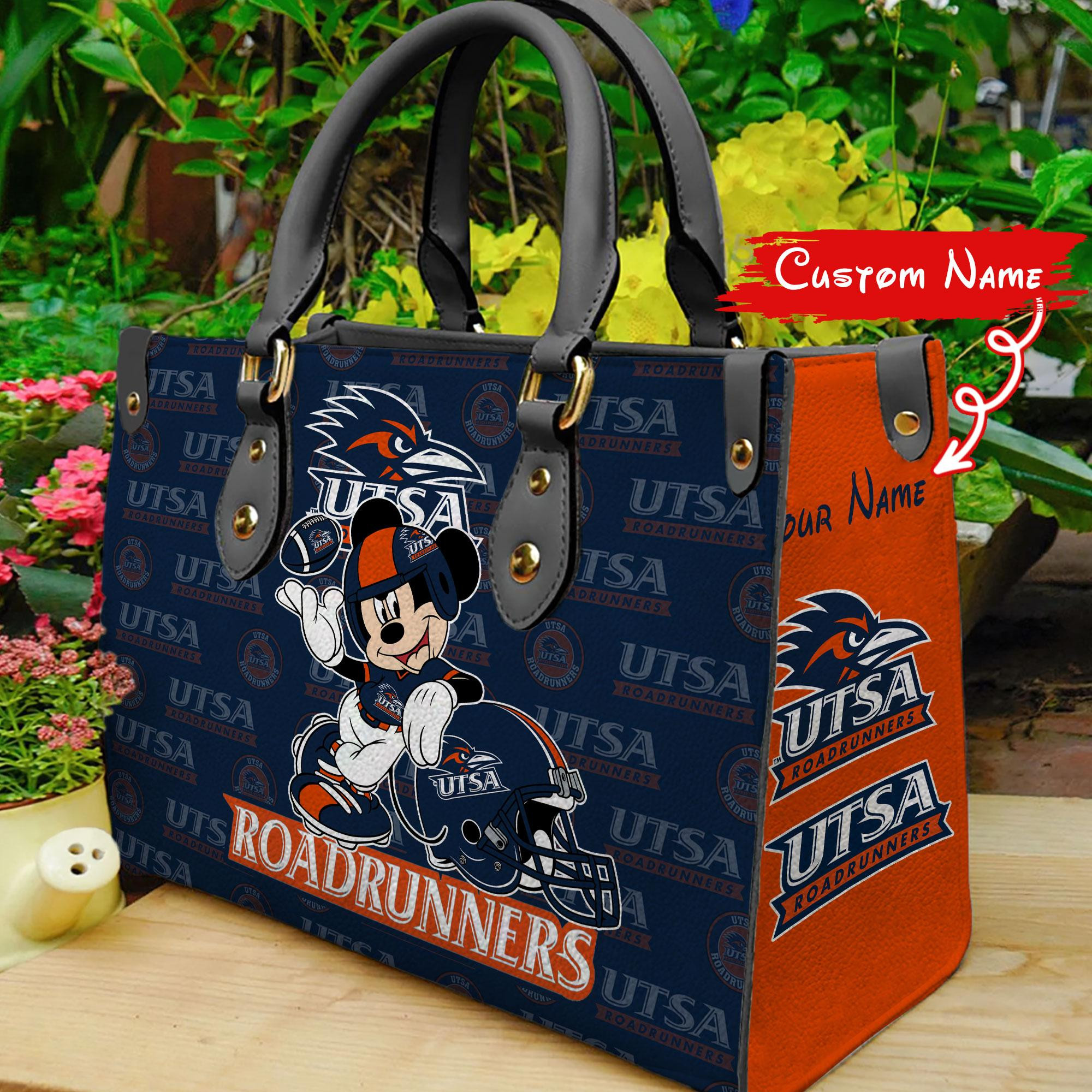 UTSA Roadrunners Mickey Women Leather Hand Bag - Image 2