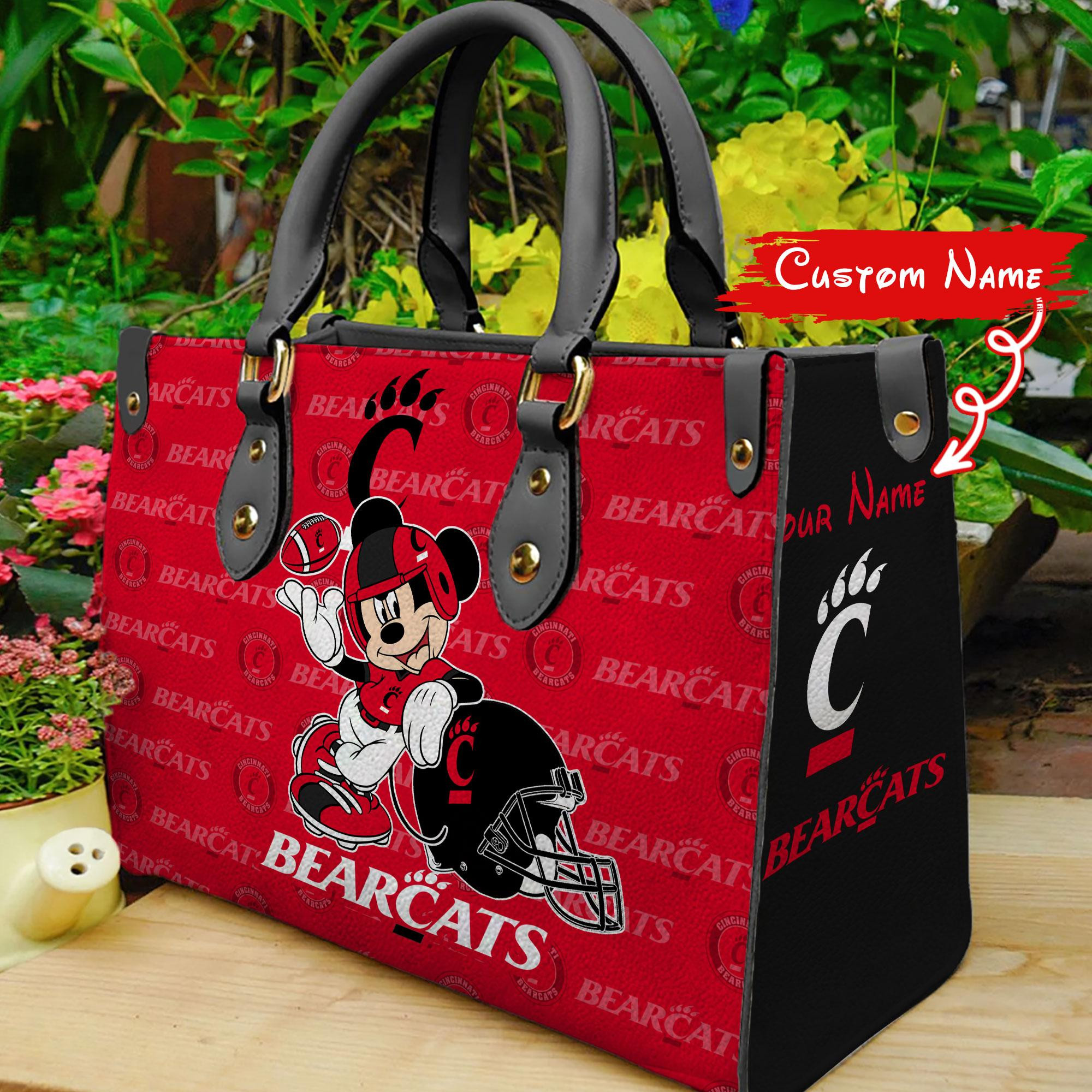 Cincinnati Bearcats Mickey Women Leather Hand Bag - Image 2