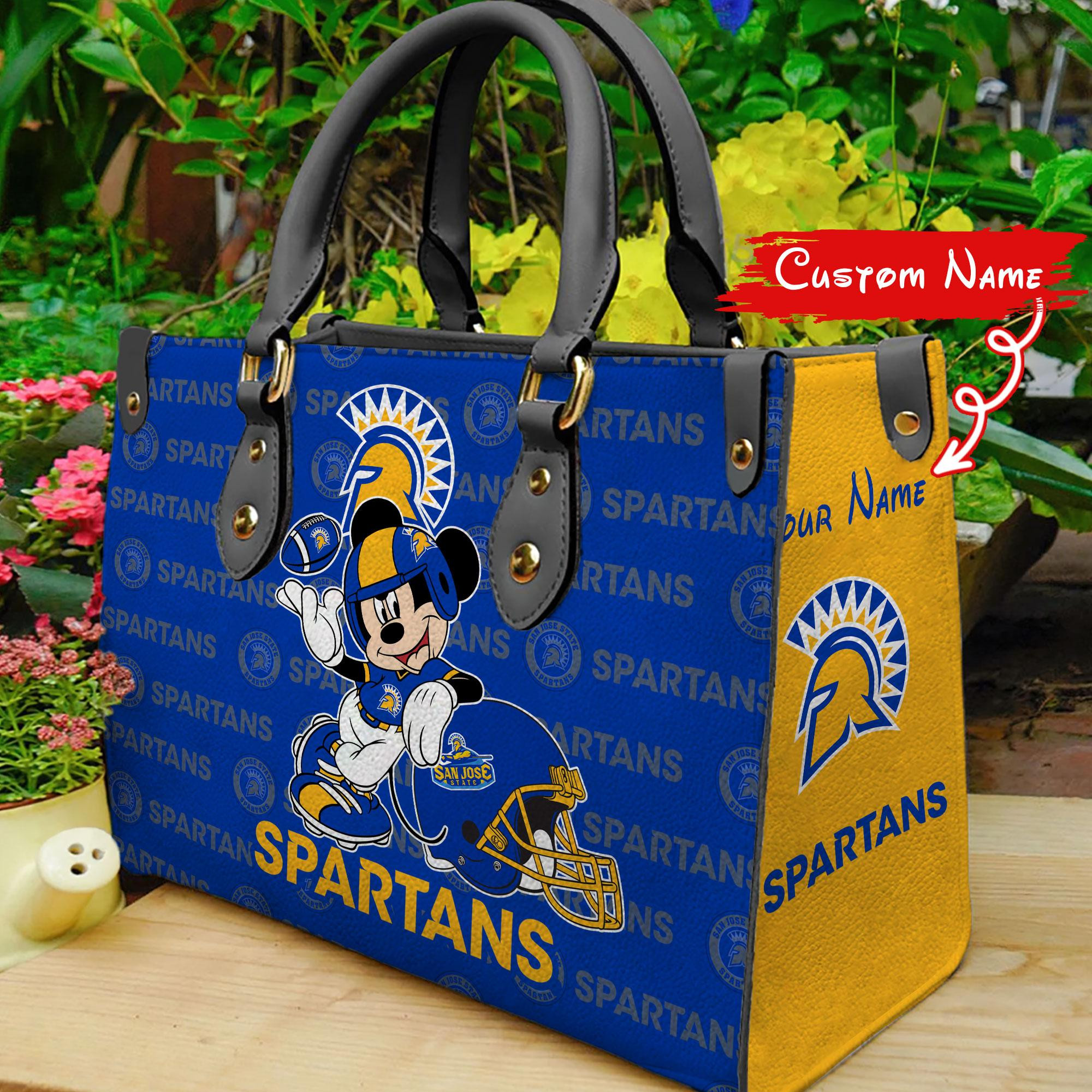 San Jose State Spartans Mickey Women Leather Hand Bag - Image 2