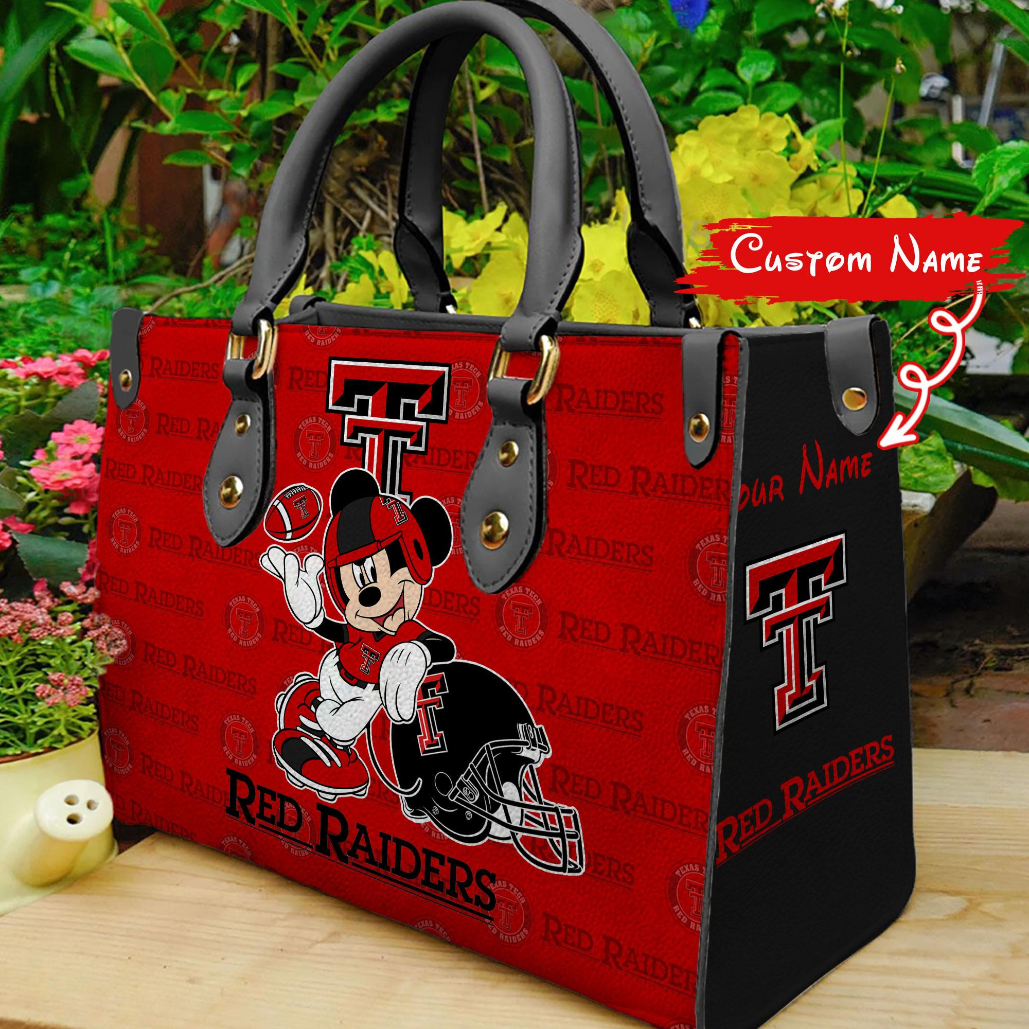 Texas Tech Red Raiders Mickey Women Leather Hand Bag - Image 2