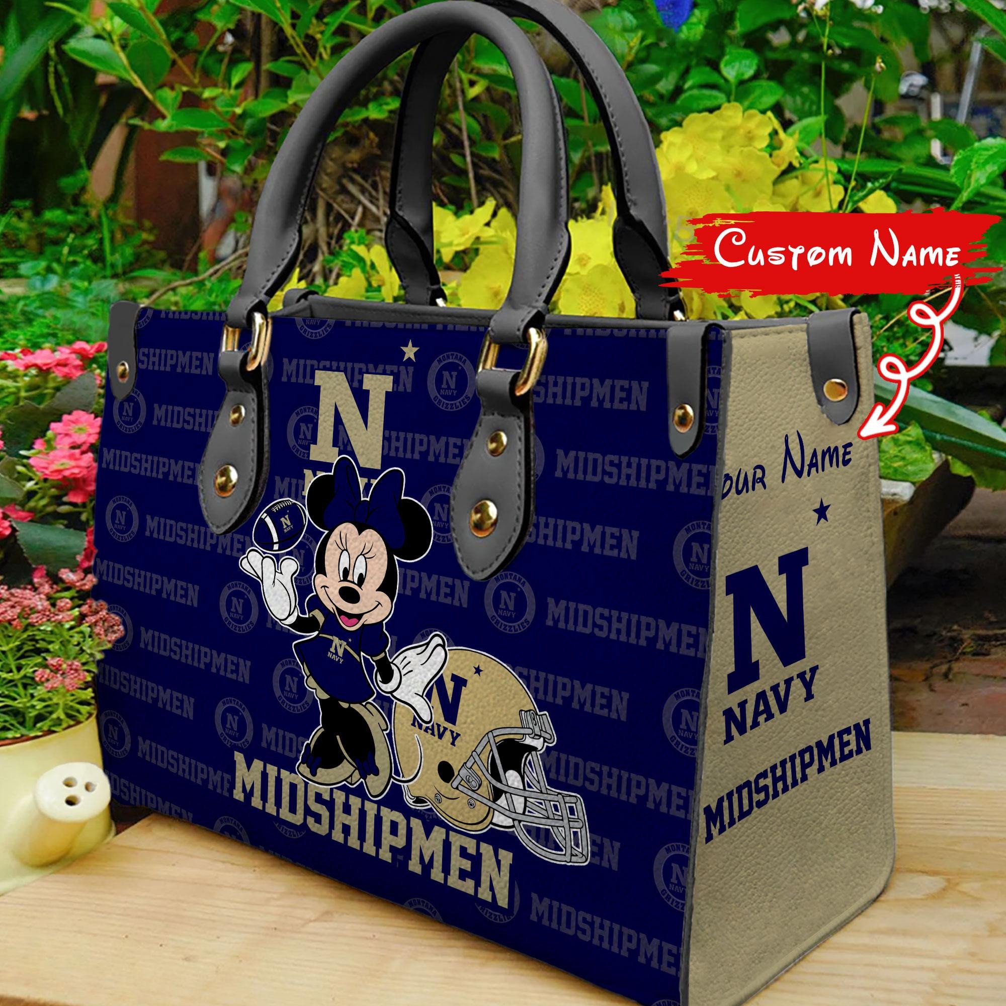 P Navy Midshipmen Minnie Women Leather Hand Bag - Image 2