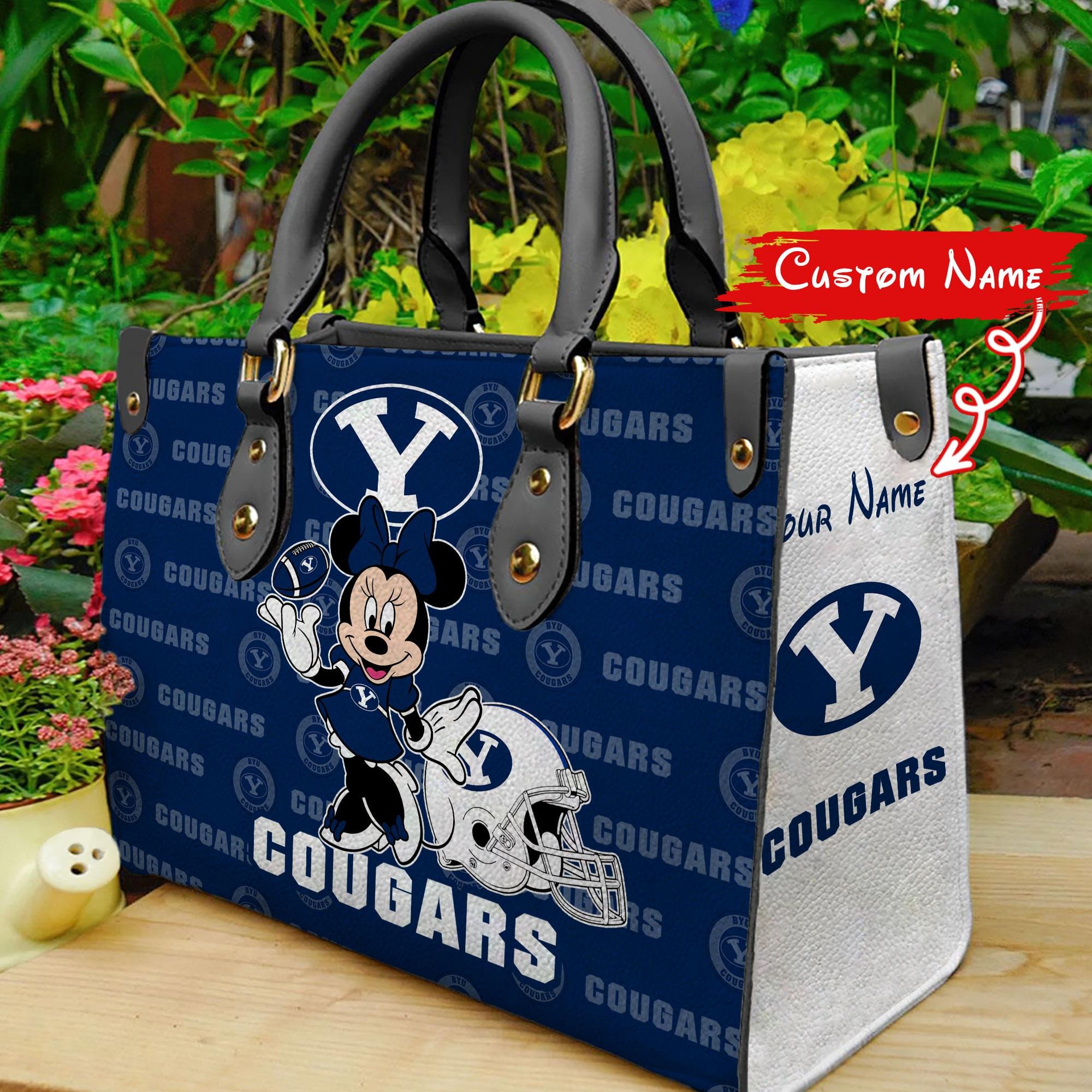 P BYU Cougars Minnie Women Leather Hand Bag - Image 2