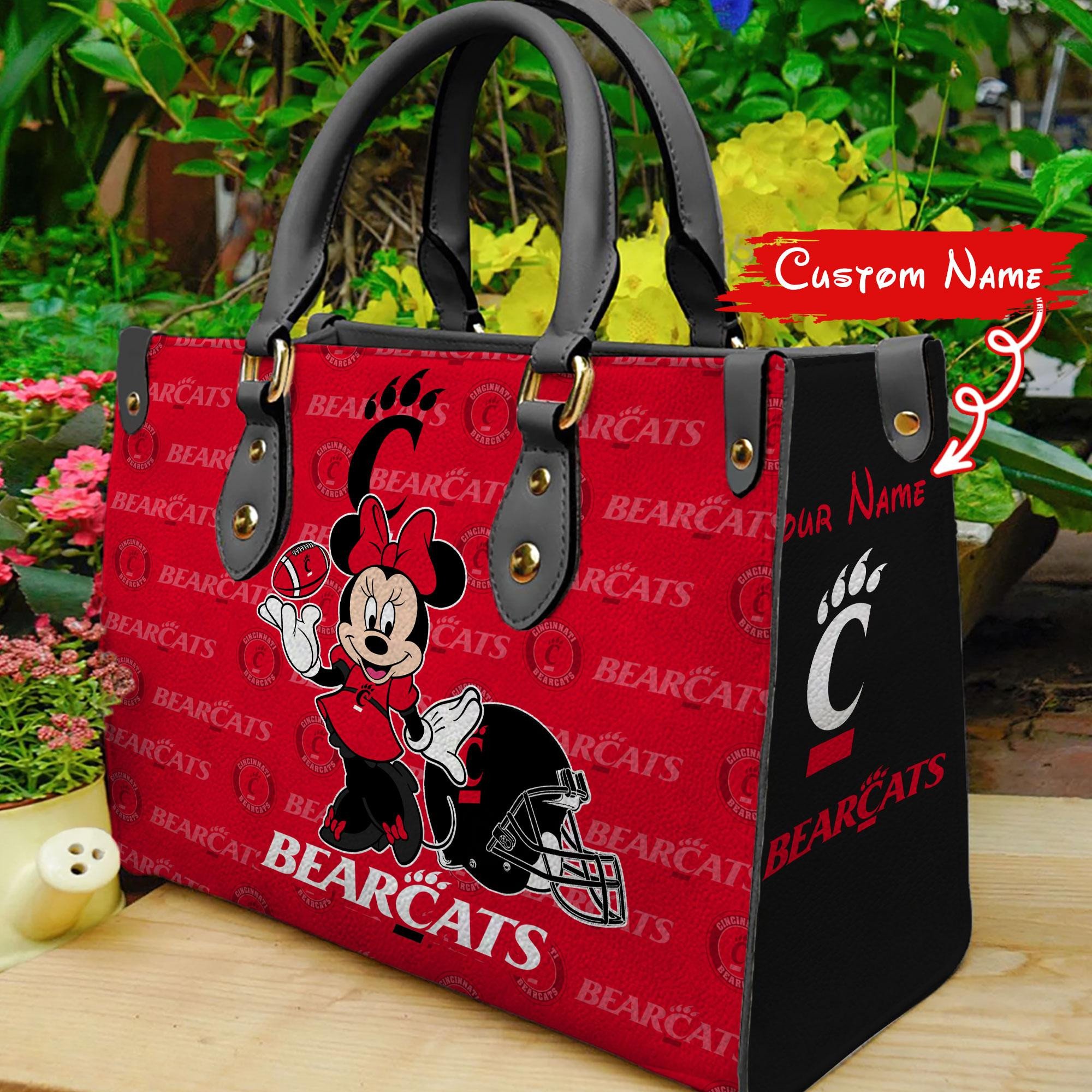 P Cincinnati Bearcats Minnie Women Leather Hand Bag - Image 2