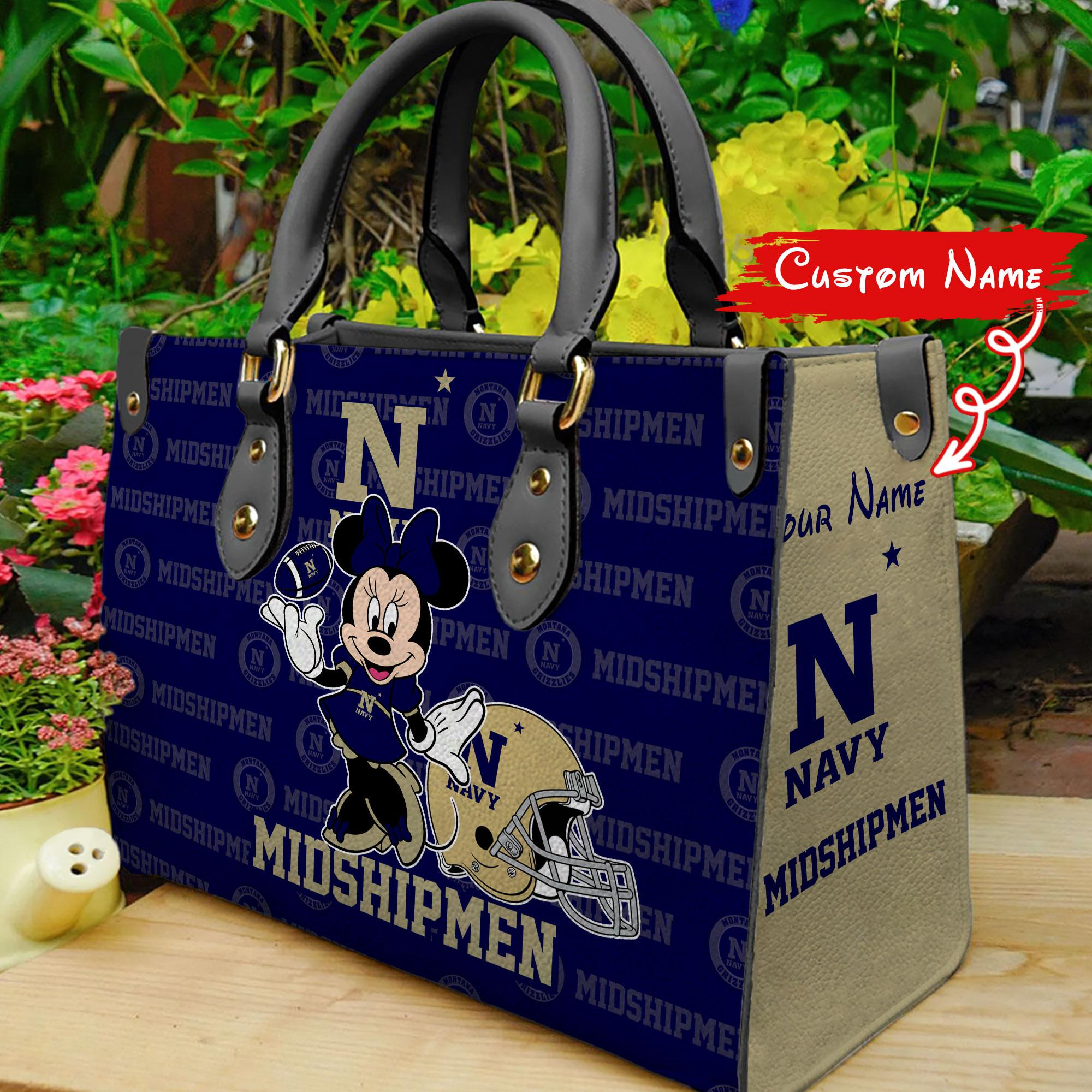 Navy Midshipmen Minnie Women Leather Hand Bag - Image 2