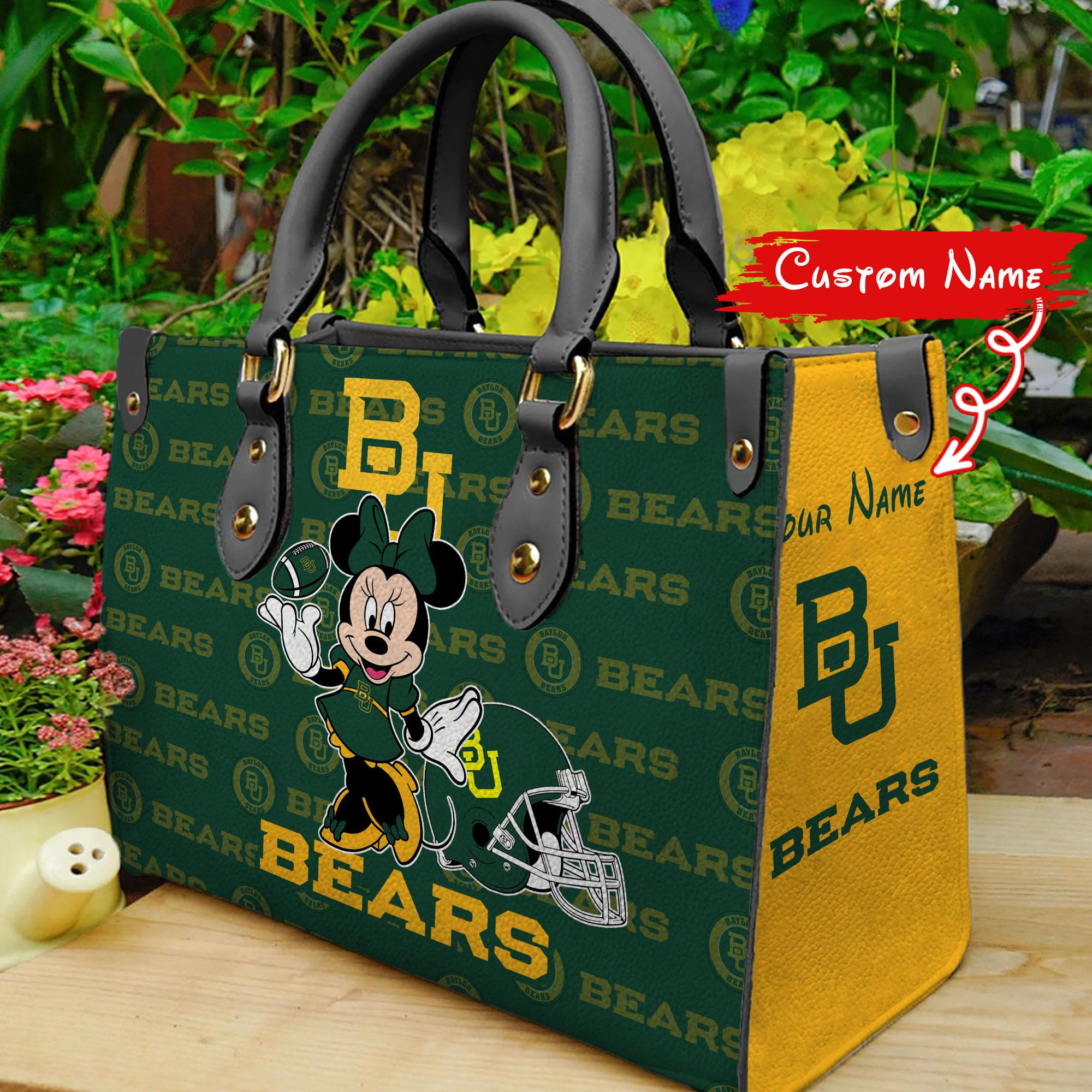 Baylor Bears Minnie Women Leather Hand Bag - Image 2