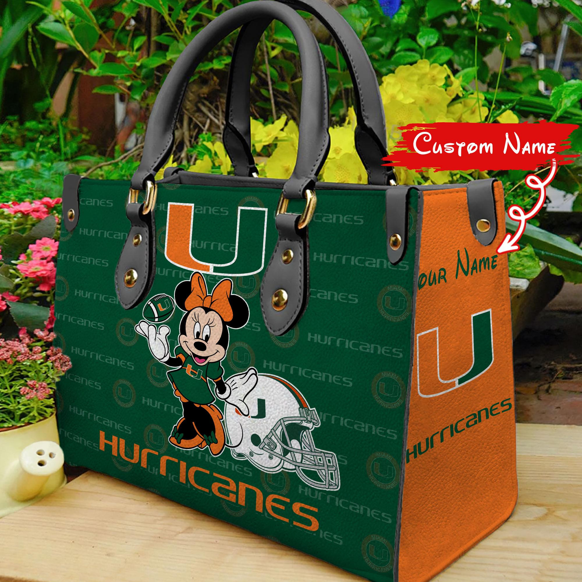 Miami Hurricanes Minnie Women Leather Hand Bag - Image 2
