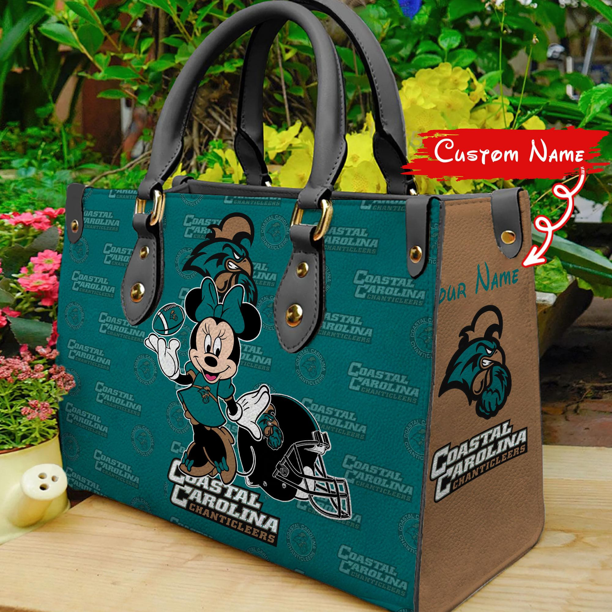 Coastal Carolina Chanticleers Minnie Women Leather Hand Bag - Image 2