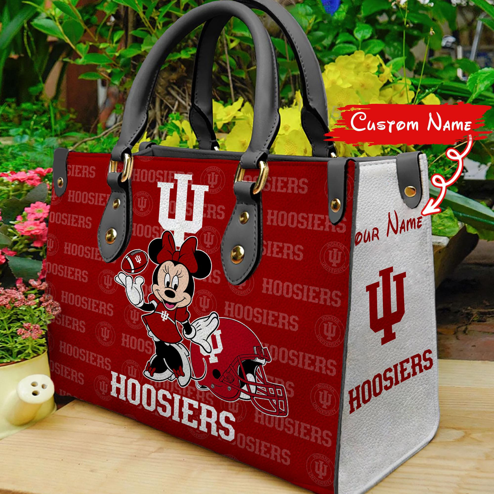 Indiana Hoosiers Minnie Women Leather Hand Bag - Image 2