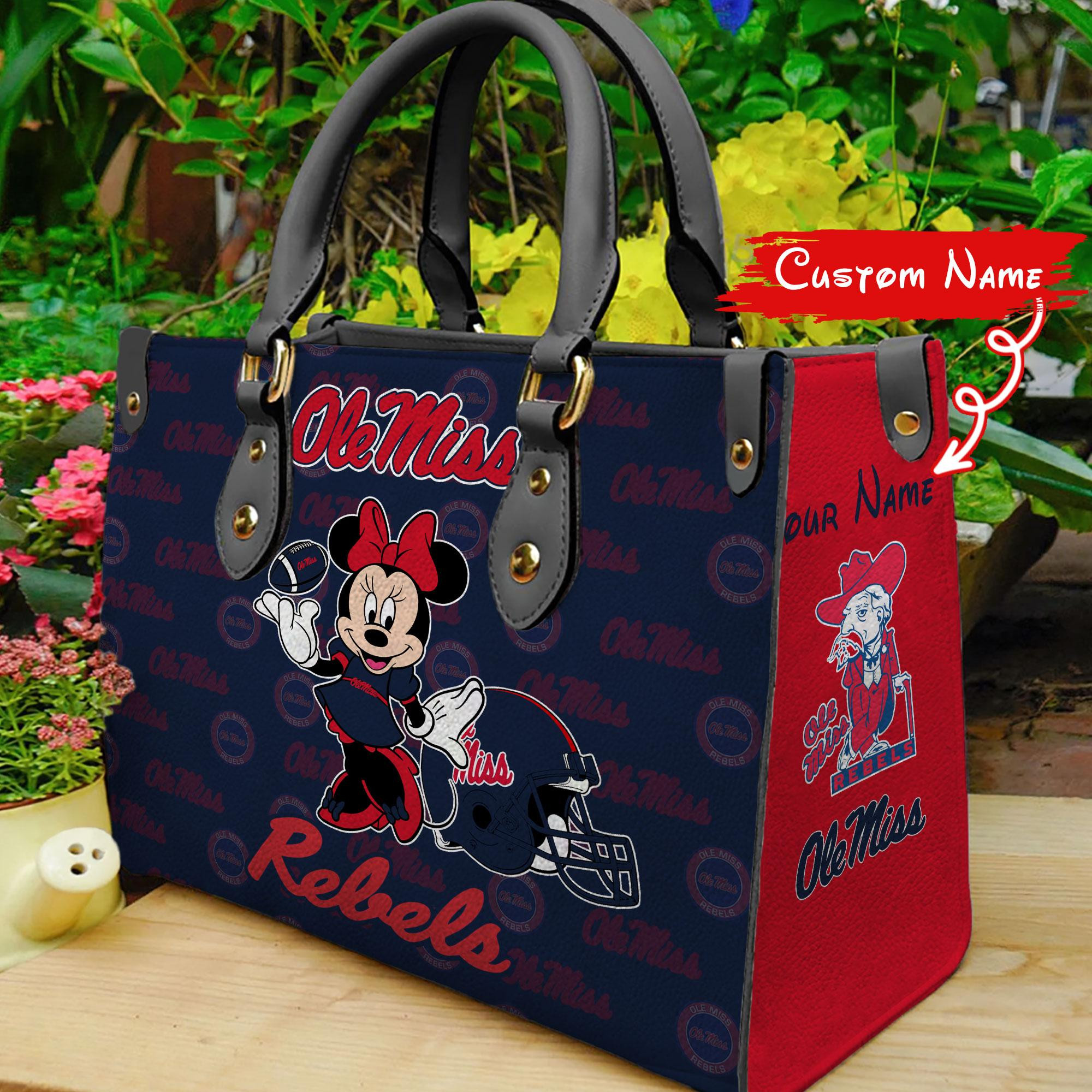 Ole Miss Rebels Minnie Women Leather Hand Bag - Image 2