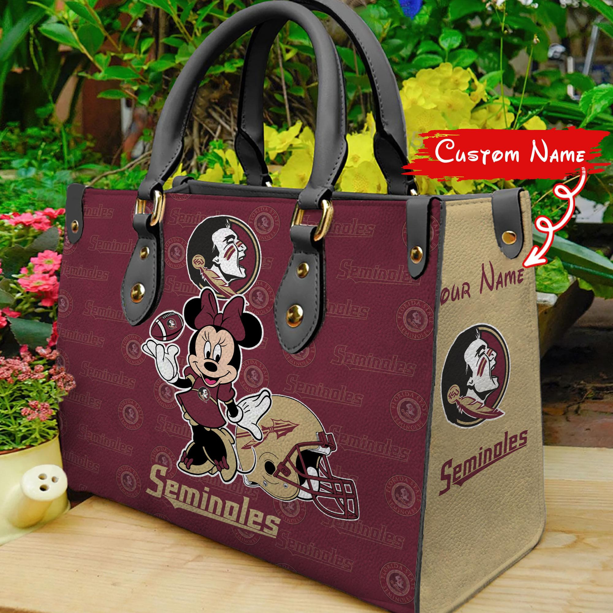 Florida State Seminoles Minnie Women Leather Hand Bag - Image 2