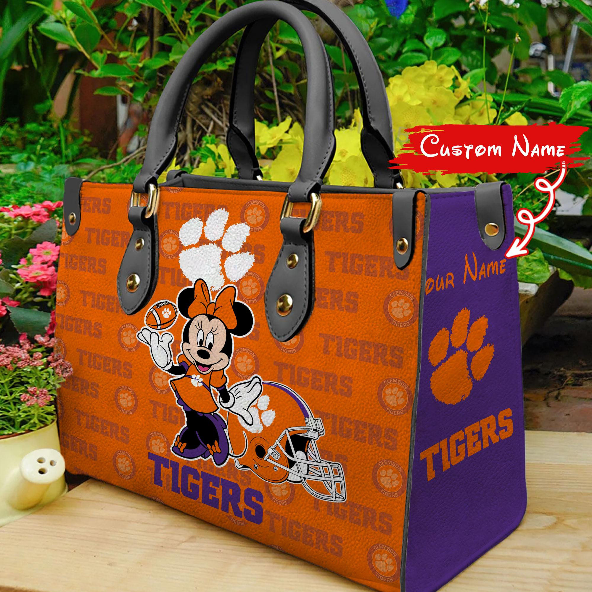 Clemson Tigers Minnie Women Leather Hand Bag - Image 2