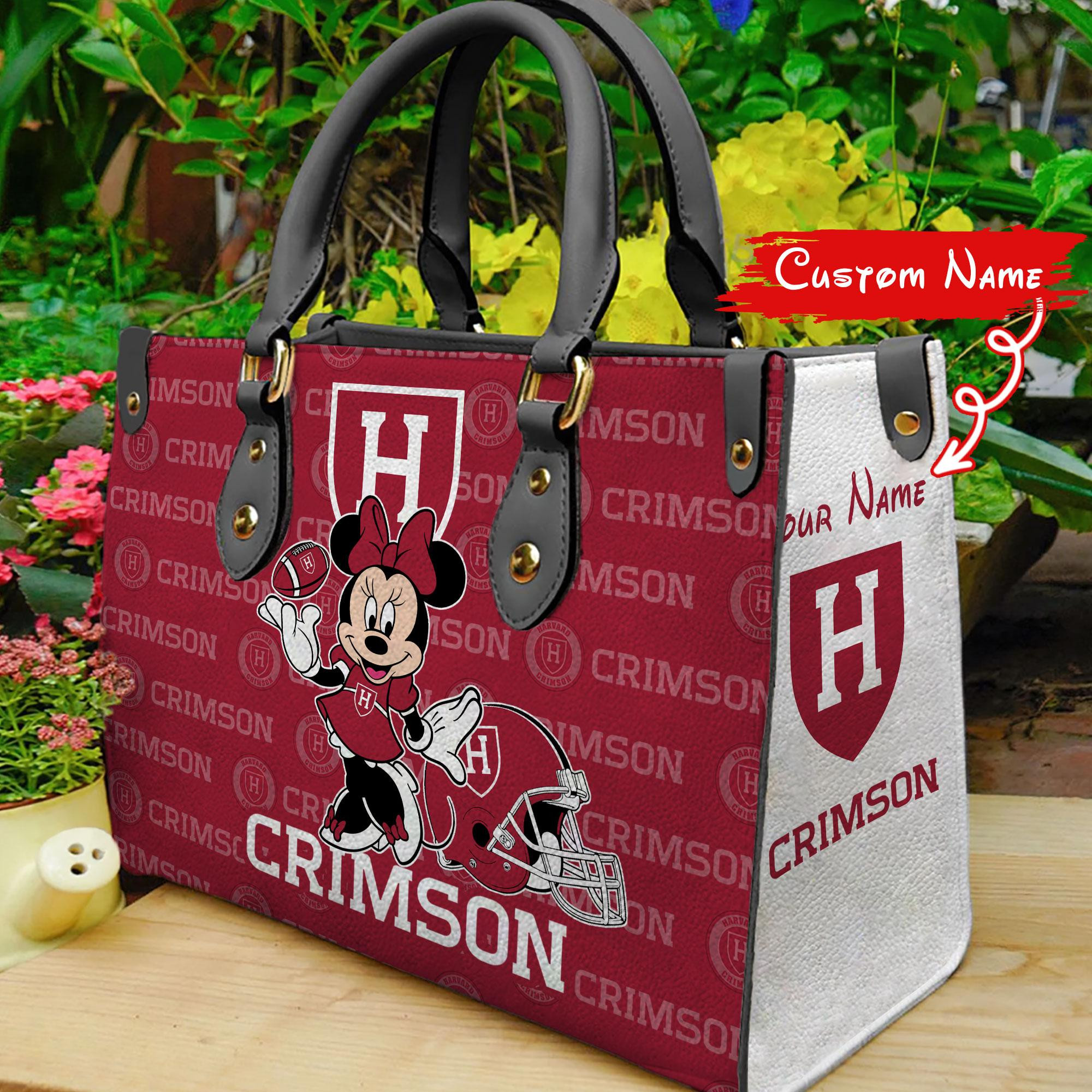 Harvard Crimson Minnie Women Leather Hand Bag - Image 2