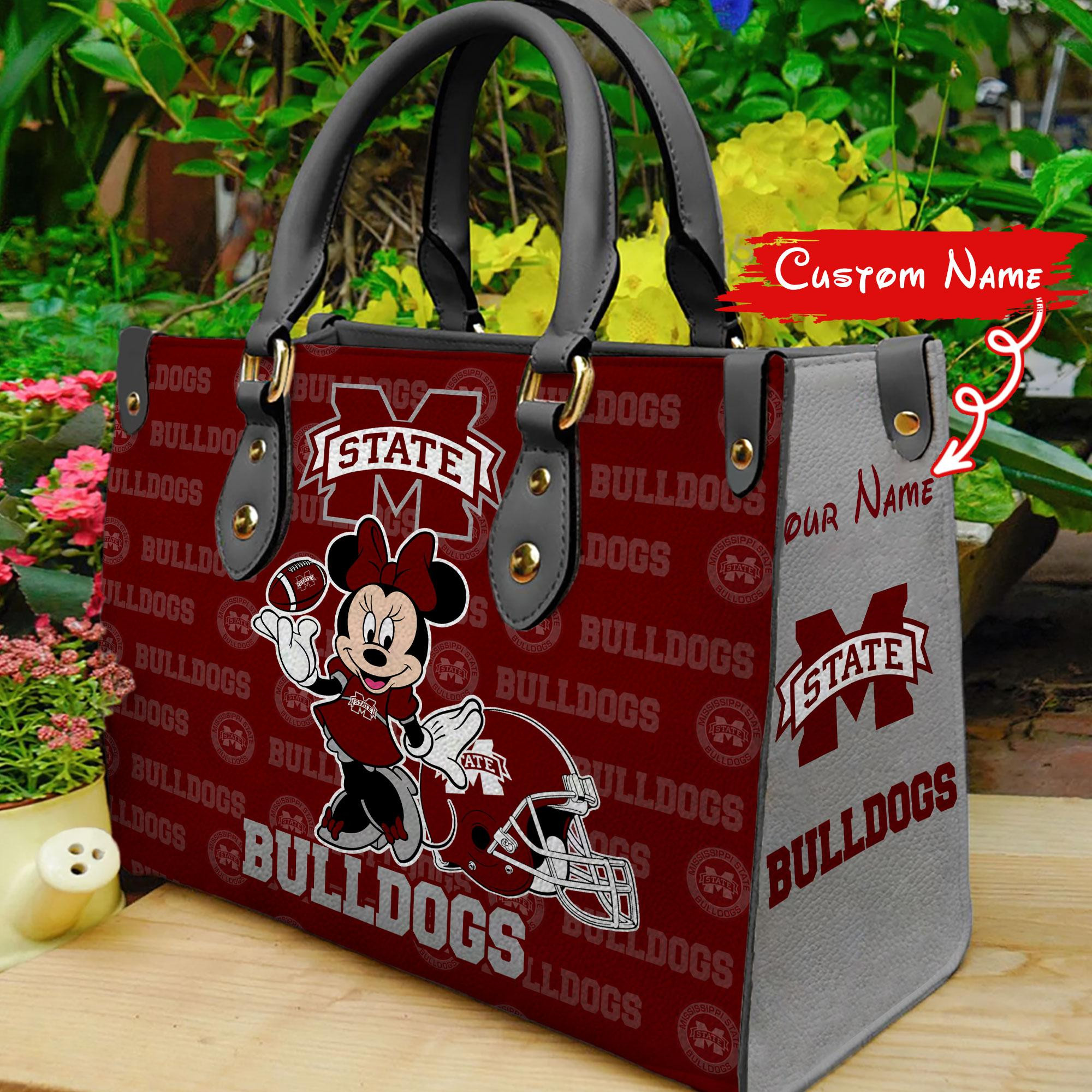 Mississippi State Bulldogs Minnie Women Leather Hand Bag - Image 2