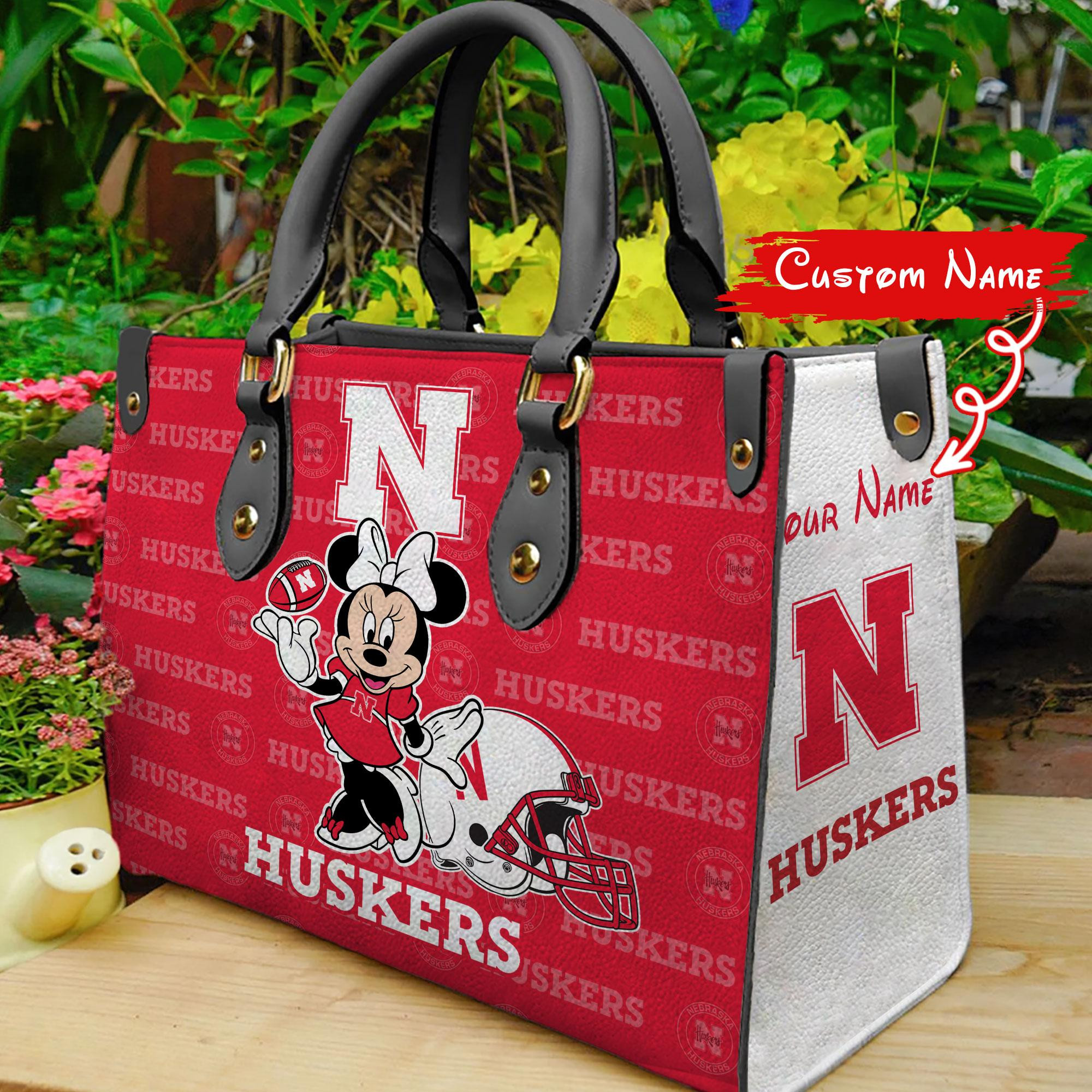 Nebraska Cornhuskers Minnie Women Leather Hand Bag - Image 2