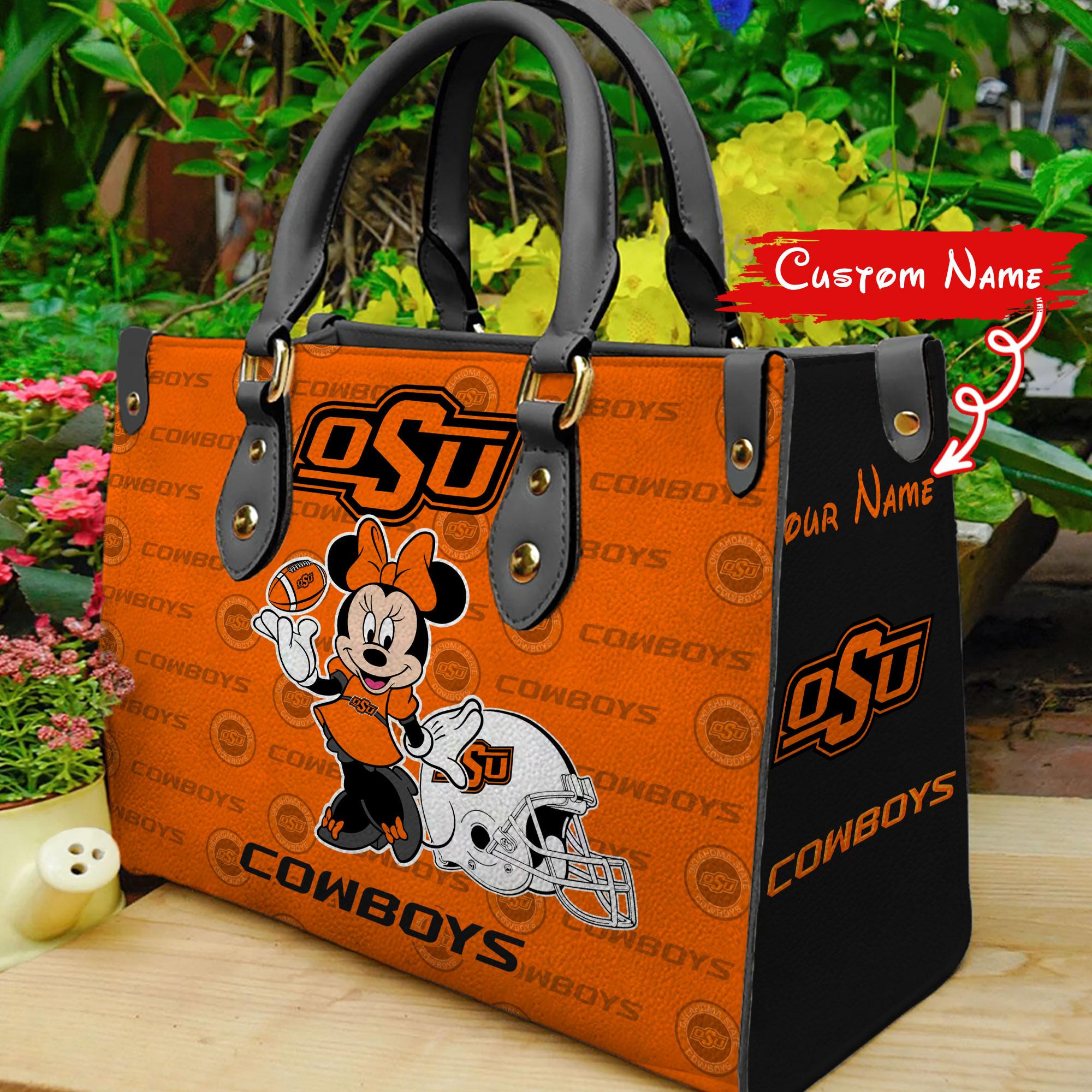Oklahoma State Cowboy Minnie Women Leather Hand Bag - Image 2