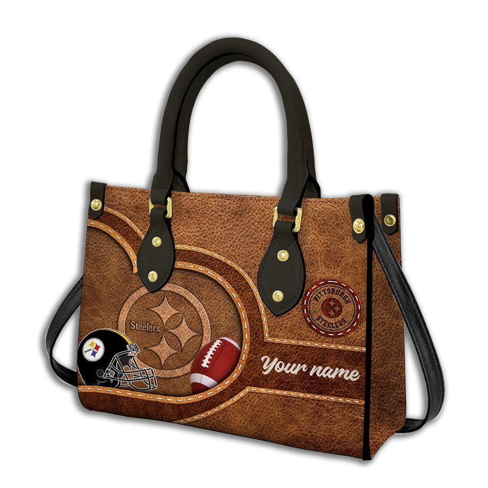Pittsburgh Steelers Personalized Leather Hand Bag  - Image 2