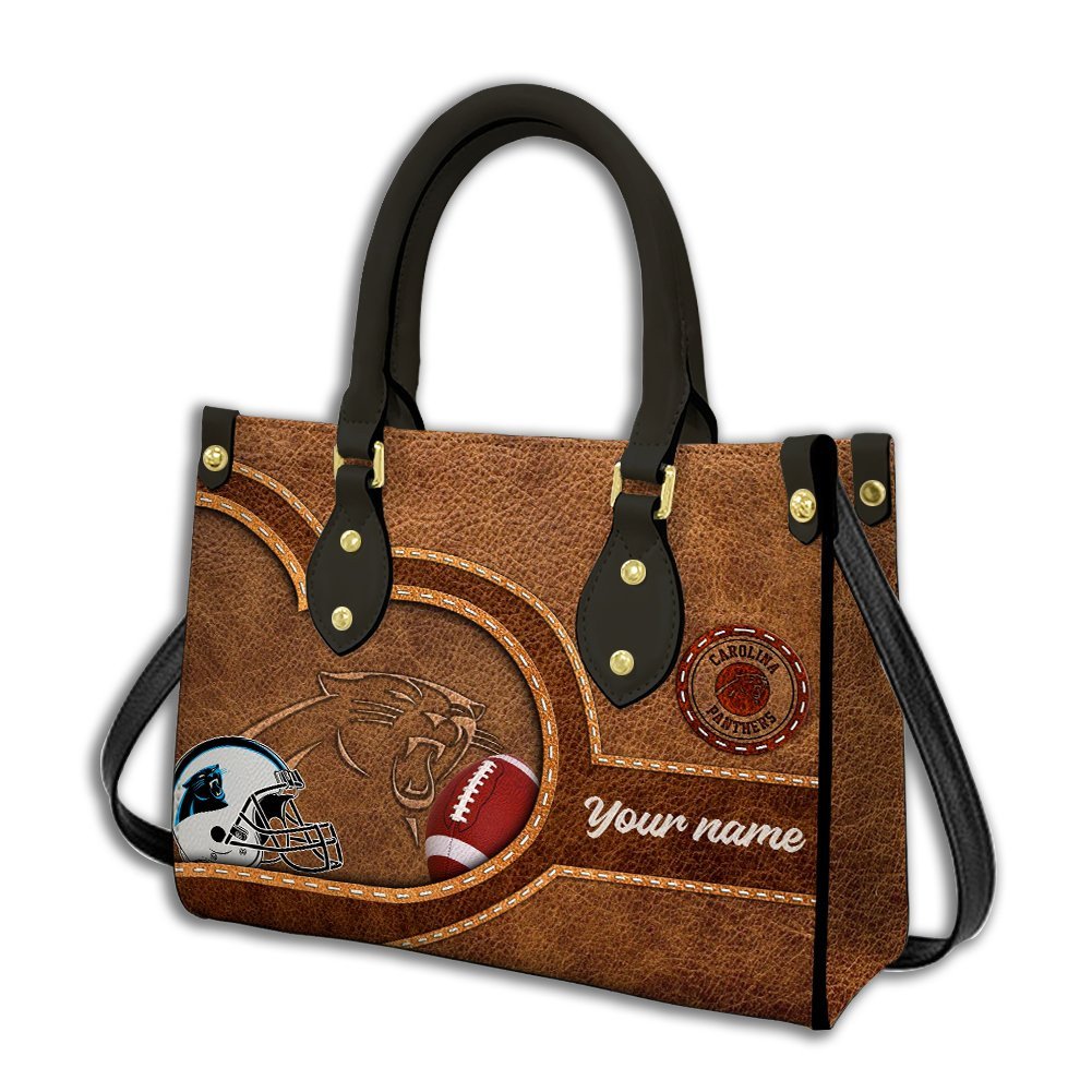 Carolina Panthers Personalized Leather Hand Bag  - Image 2