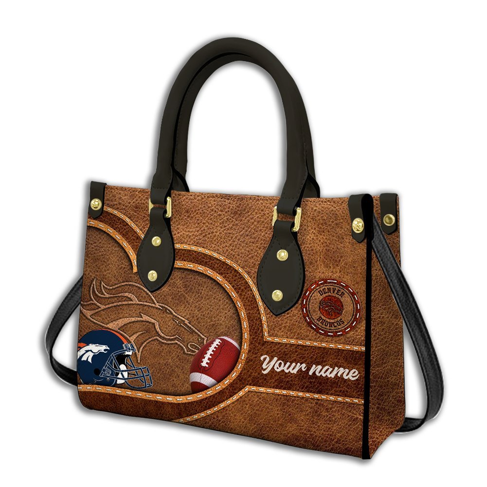 Denver Broncos Personalized Leather Hand Bag  - Image 2