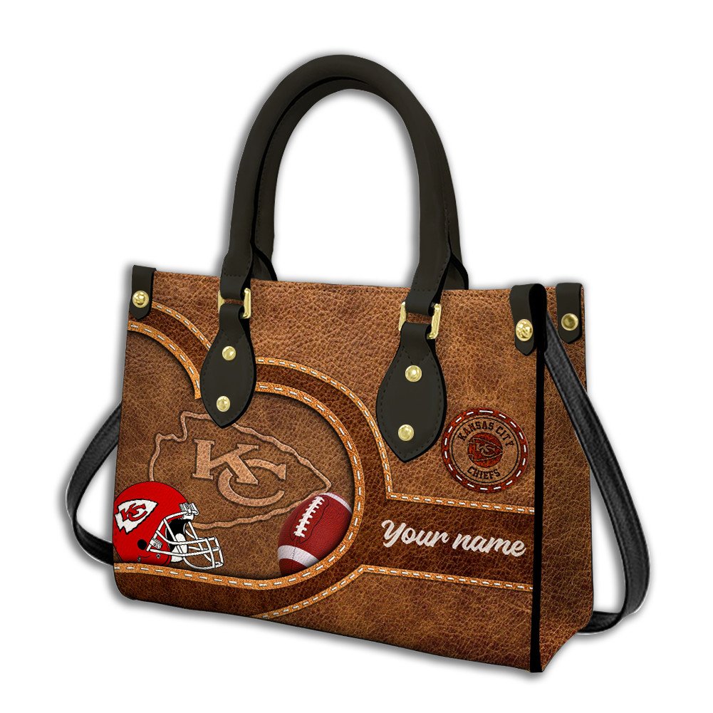 Kansas City Chiefs Personalized Leather Hand Bag  - Image 2