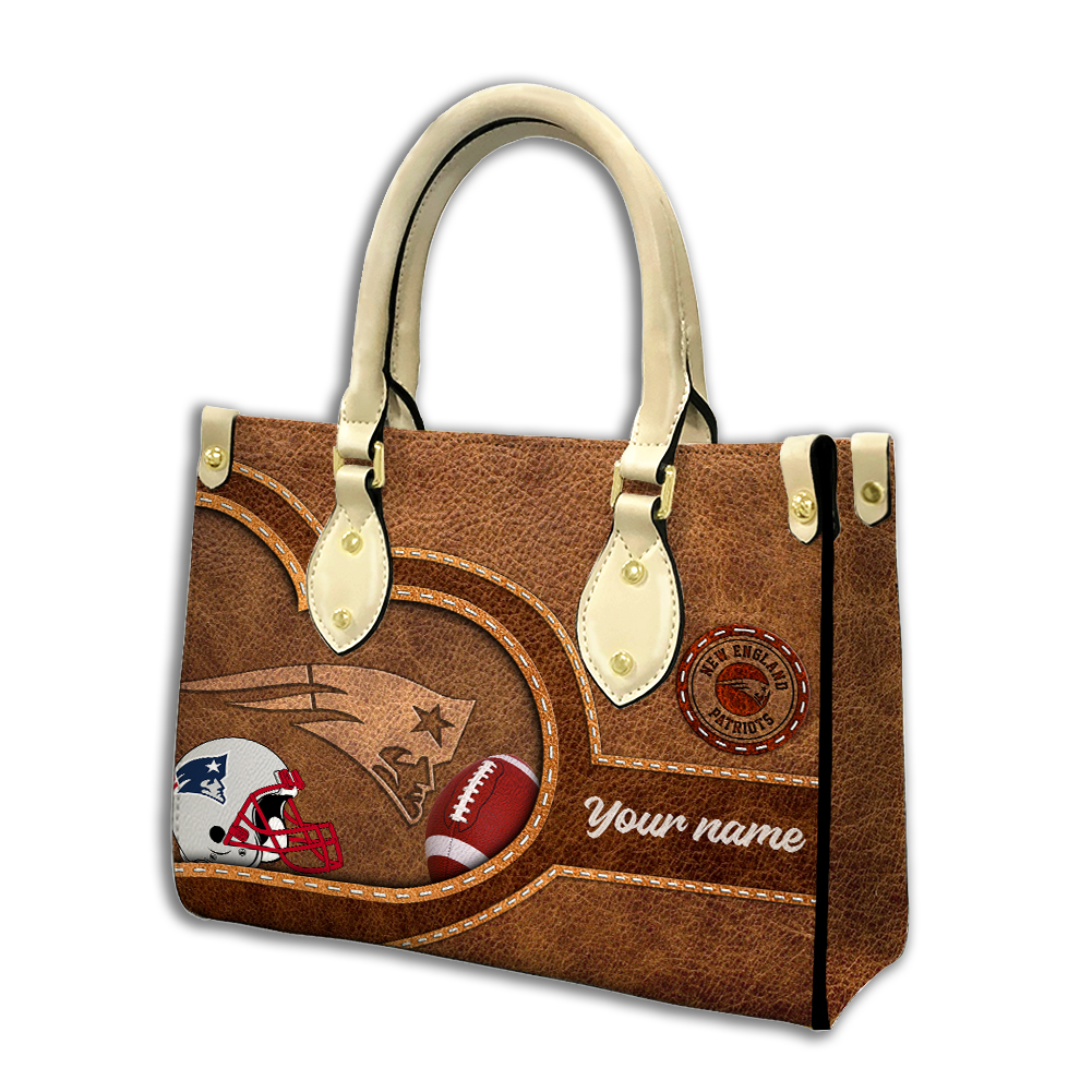 New England Patriots Personalized Leather Hand Bag  - Image 2