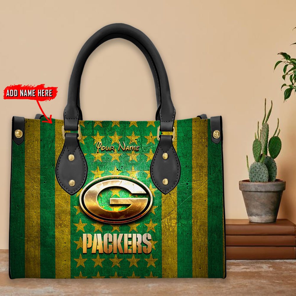 Green Bay Packers Personalized Leather Hand Bag  - Image 2