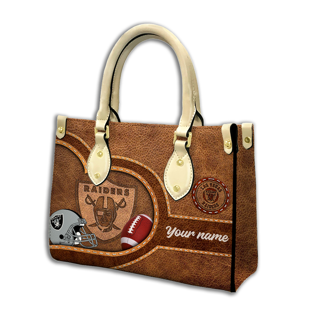 Las Vegas Raiders Personalized Leather Hand Bag  - Image 2
