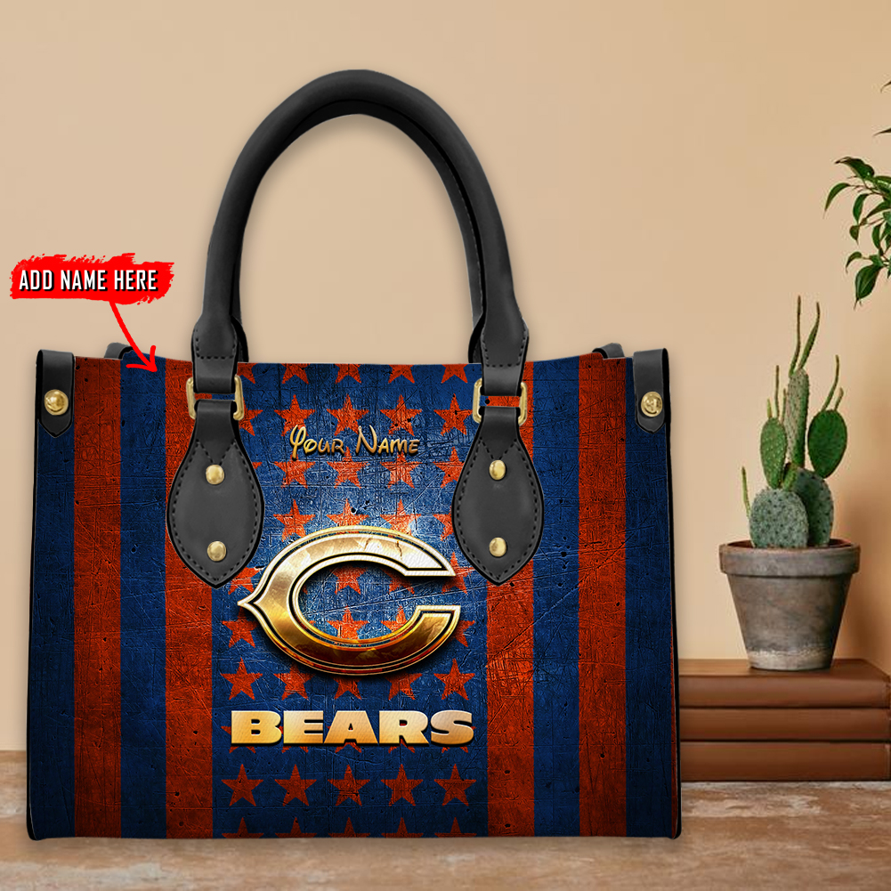 Chicago Bears Personalized Leather Hand Bag  - Image 2
